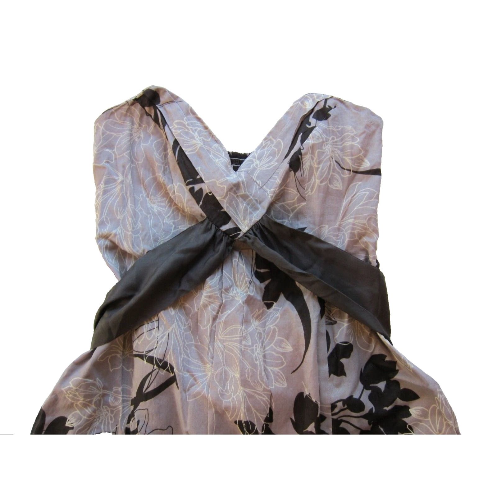 Soeur Moulinette Soeurs Cotton Purple Brown Floral Strapless Sleeveless Dress 0 Size XS / US 0-2 / IT 36-38 - 4 Thumbnail