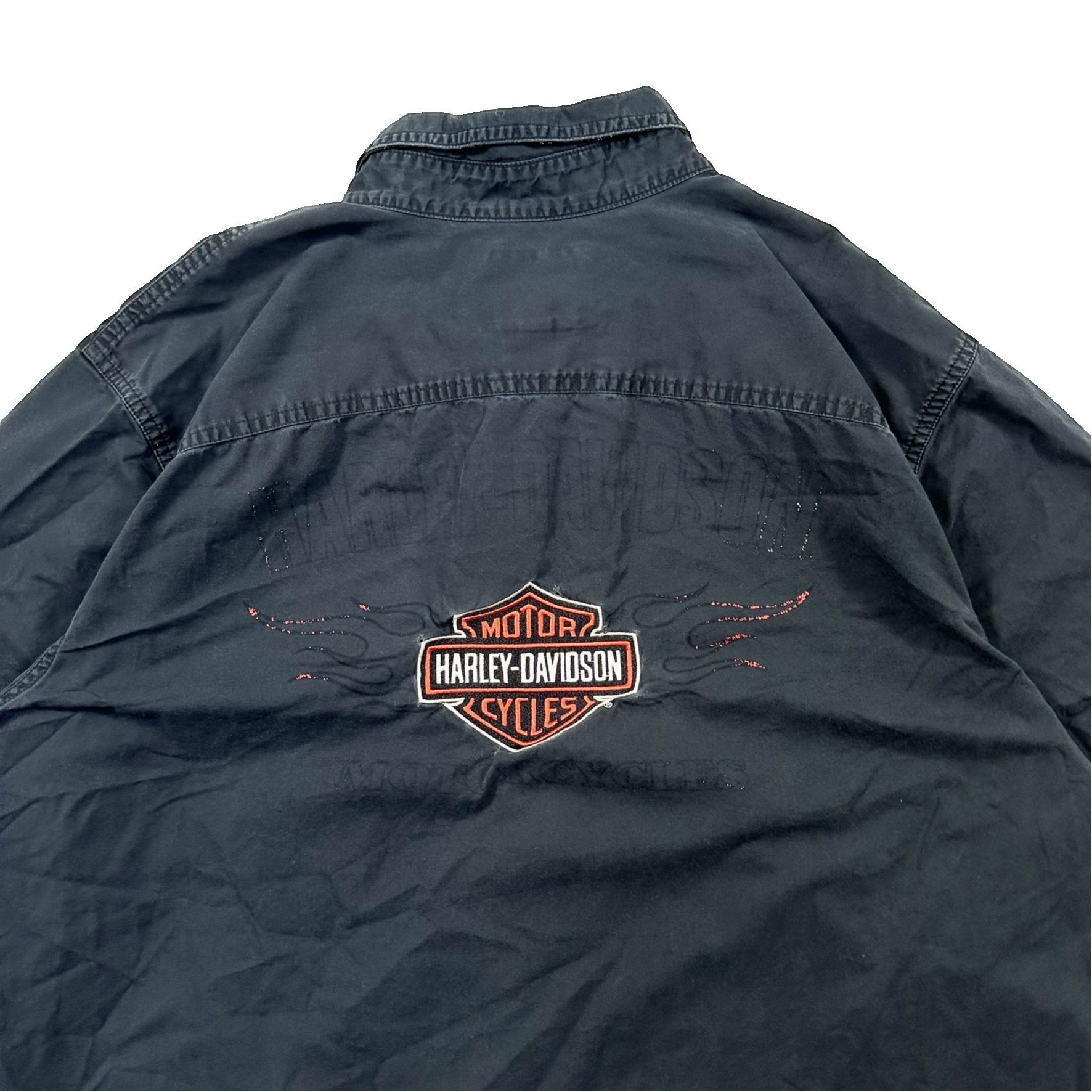 Vintage Vintage 90s Harley Davidson Embroidered Denim Button Up Size US XXL / EU 58 / 5 - 5 Thumbnail