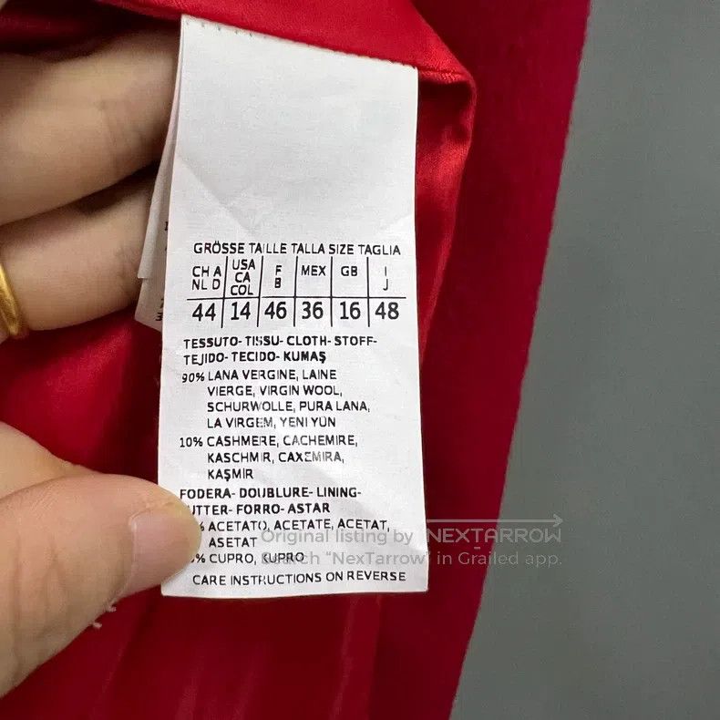 Max Mara Max Mara Red Collar Wool Coat Size L / US 10 / IT 46 - 3 Thumbnail