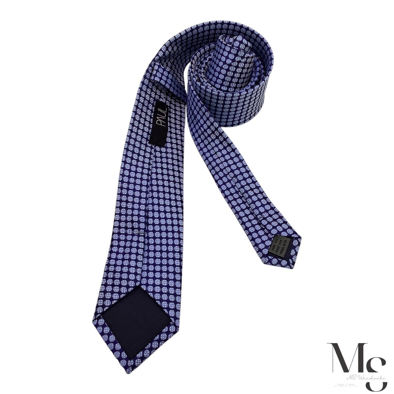 Other PAUL Blue Geometric Luxury Silk Tie W:2.5" EX COND Size ONE SIZE - 2 Thumbnail