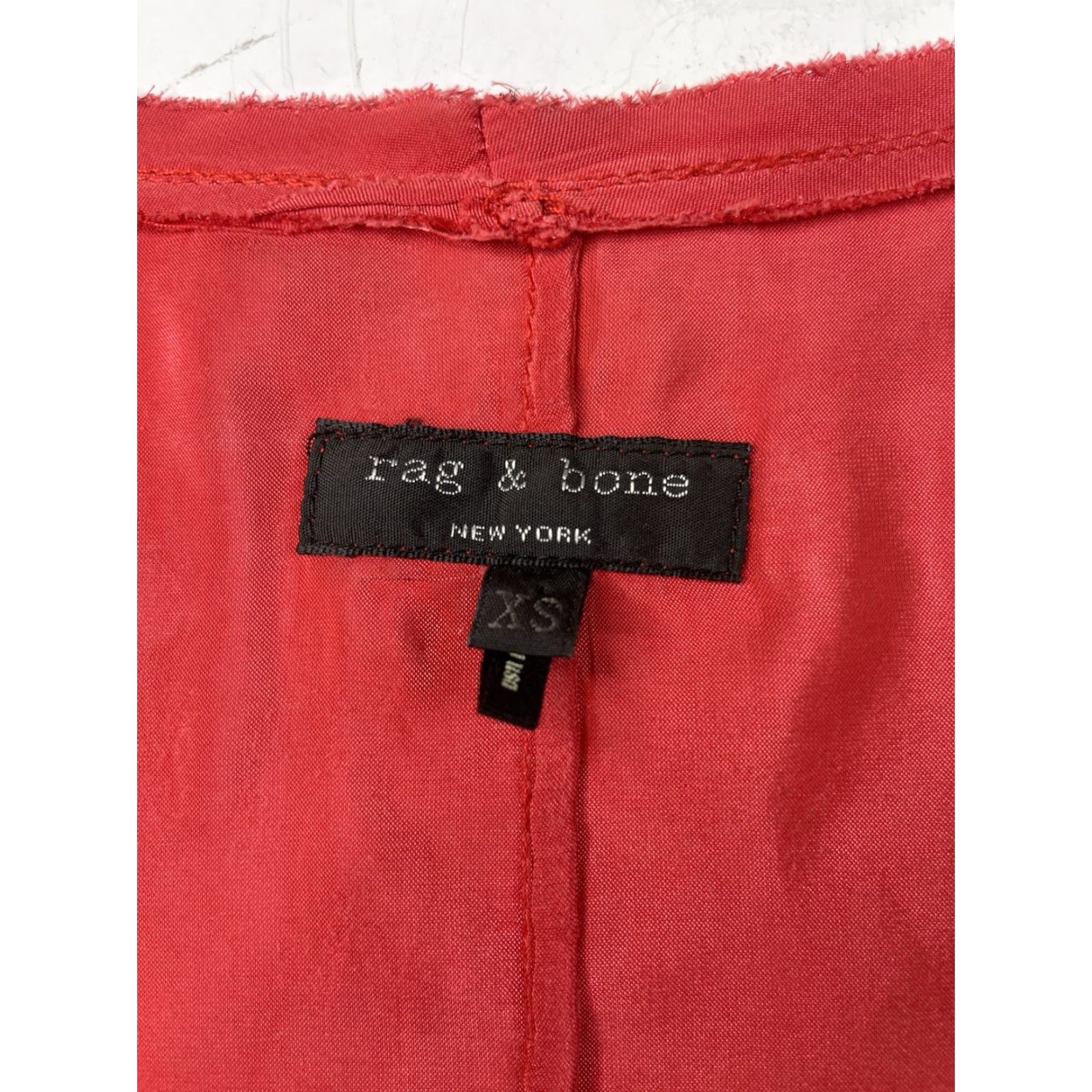 Rag & Bone VINTAGE Rag & Bone Womens XS Red Polyester Tunic T-Shirt Crew Neck Short Sleeve Solid Silk Style Size XS / US 0-2 / IT 36-38 - 3 Thumbnail