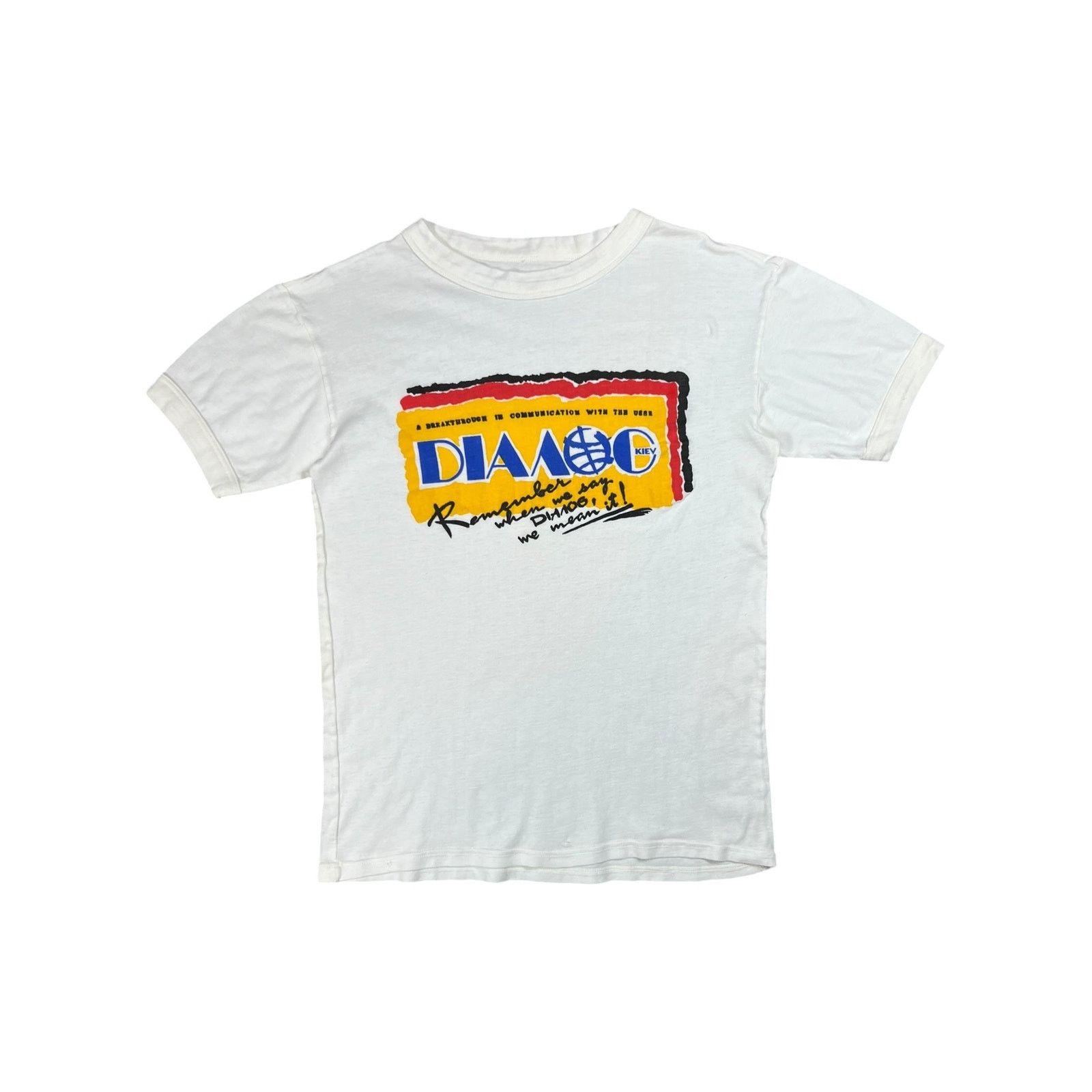 Vintage 1980s Breakthrough in communications with the USSR Kiev tee Size US M / EU 48-50 / 2 - 1 Thumbnail