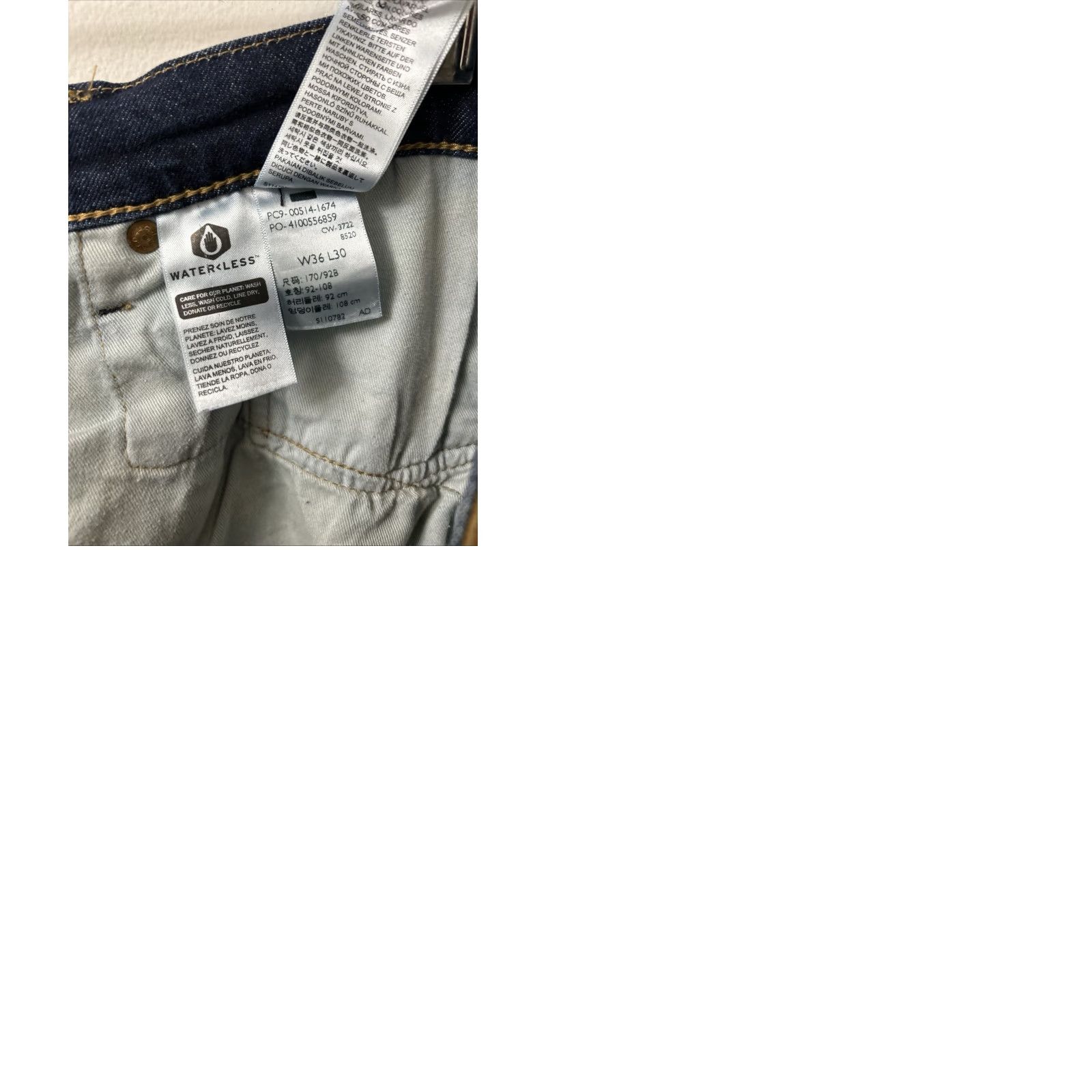 Levi's Levi's Premium 514 Jeans Mens 36x30 Dark Wash Indigo Denim Straight Fit Blue Size US 36 / EU 52 - 9 Thumbnail