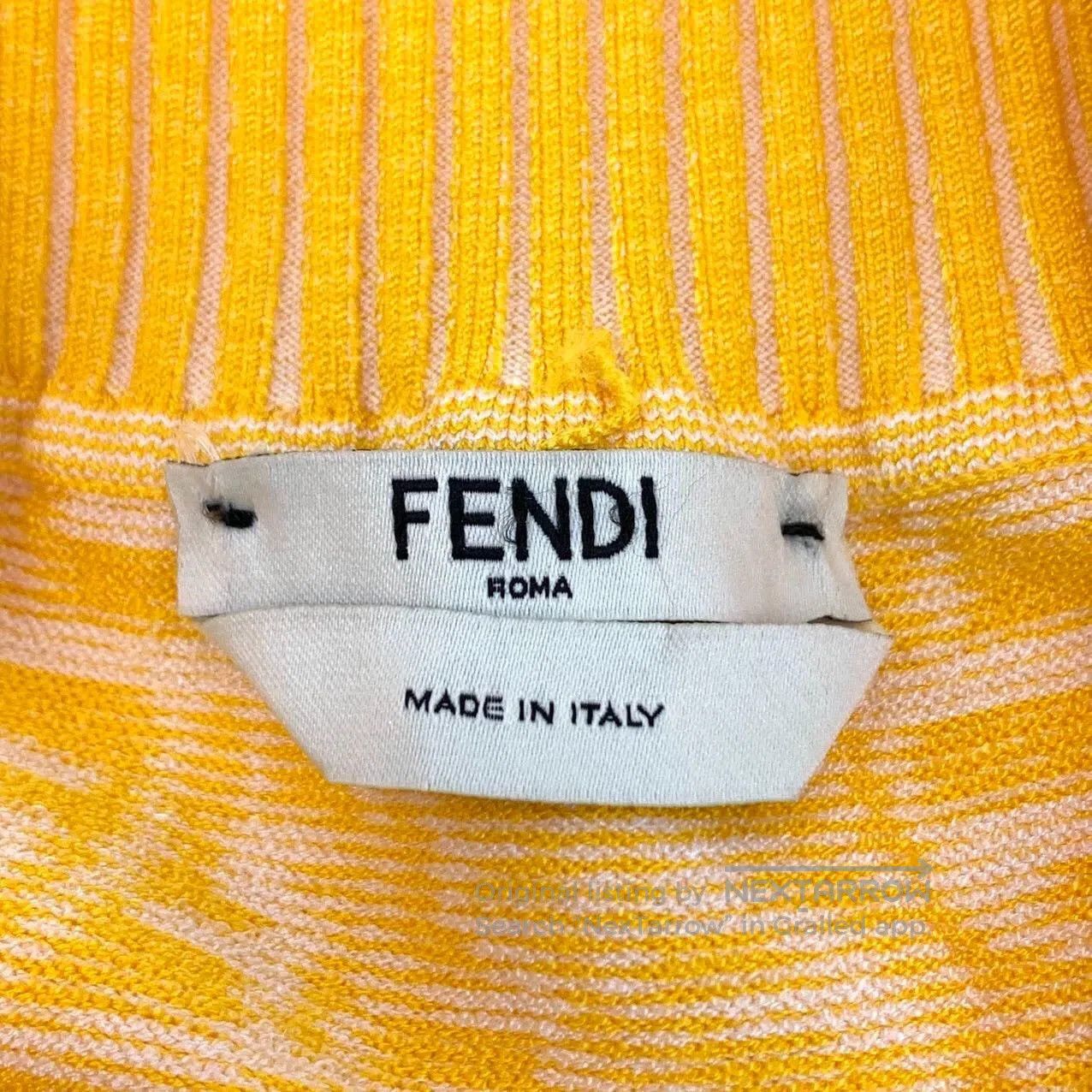Fendi fendi yellow logo knit midi skirt. Size US 36 / EU 52 - 5 Thumbnail