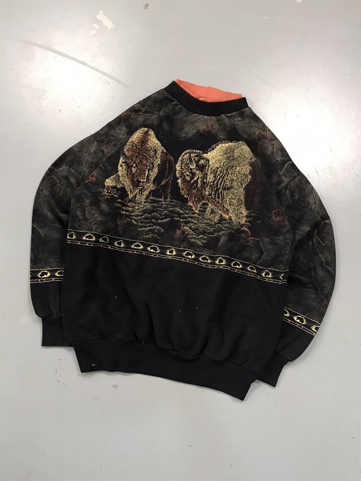 Designer × Vintage Vintage Auisans AOP ox print sweater shirt Size US M / EU 48-50 / 2 - 1 Thumbnail