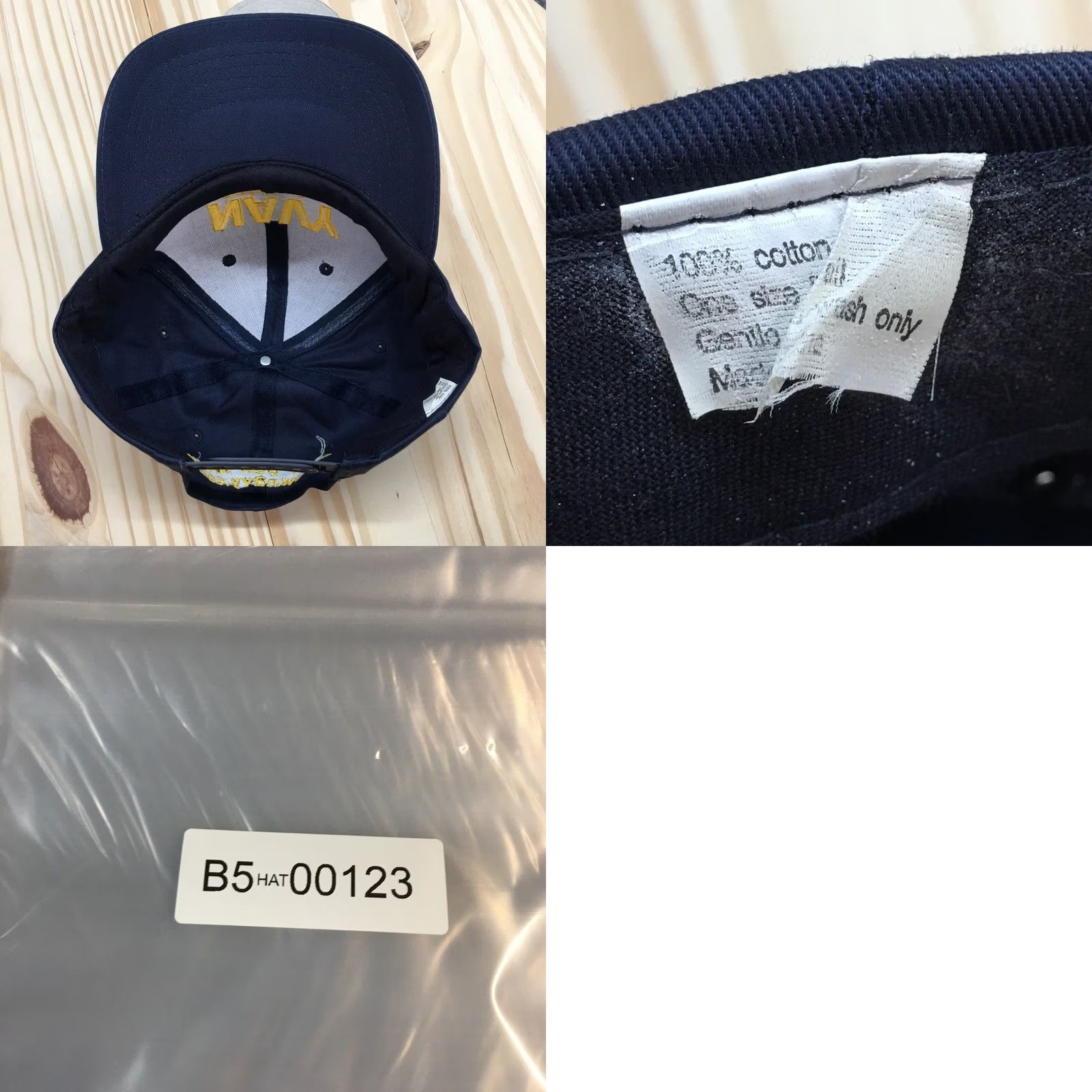Vintage USA Navy Baseball Hat Mens Blue OS Adjustable Curved Brim Embroidered Logo Size ONE SIZE - 8 Thumbnail