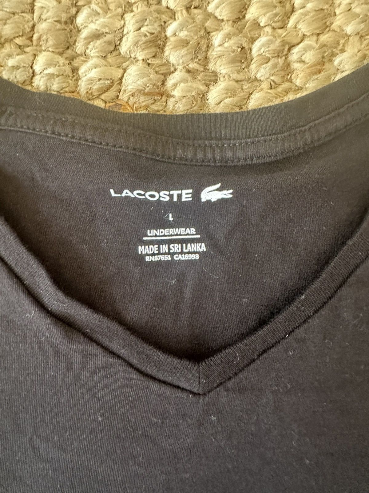 Lacoste Lacoste Black Short Sleeve Tee Slim Fit size Large Size US L / EU 52-54 / 3 - 7 Thumbnail