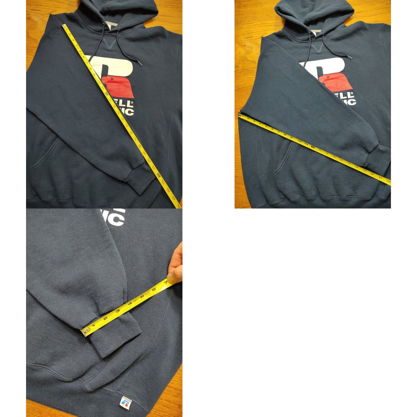 Russell Athletic VINTAGE Russell Athletic Hoodie Pullover Big Logo Graphic Fleece Blue XL Men 90s Classic, Hooded, Pockets, Lined Size US XL / EU 56 / 4 - 8 Thumbnail