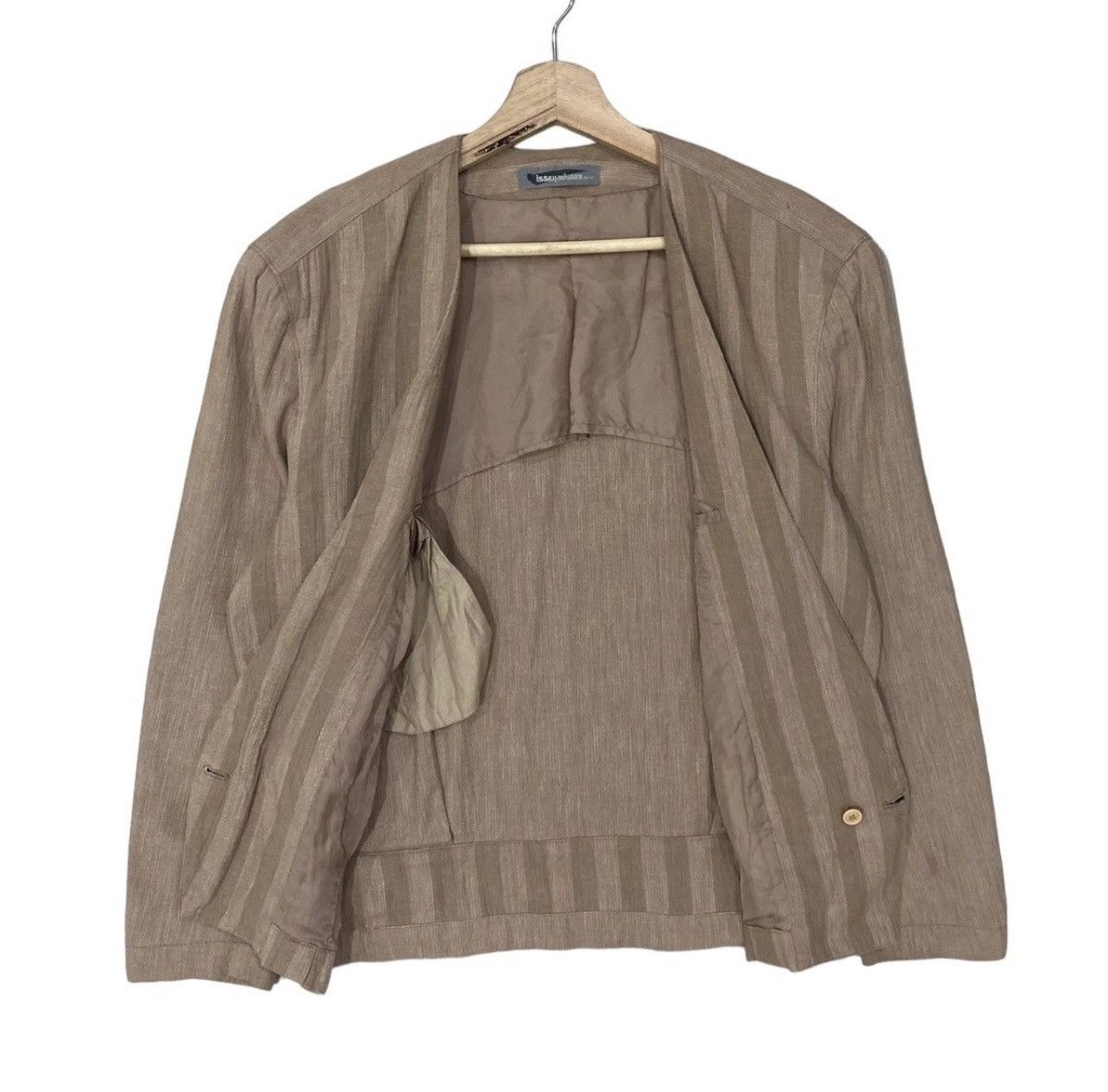 Issey Miyake 🔥Vintage 80s Issey Miyake Men Stripes Single Button Jacket Size US S / EU 44-46 / 1 - 4 Thumbnail