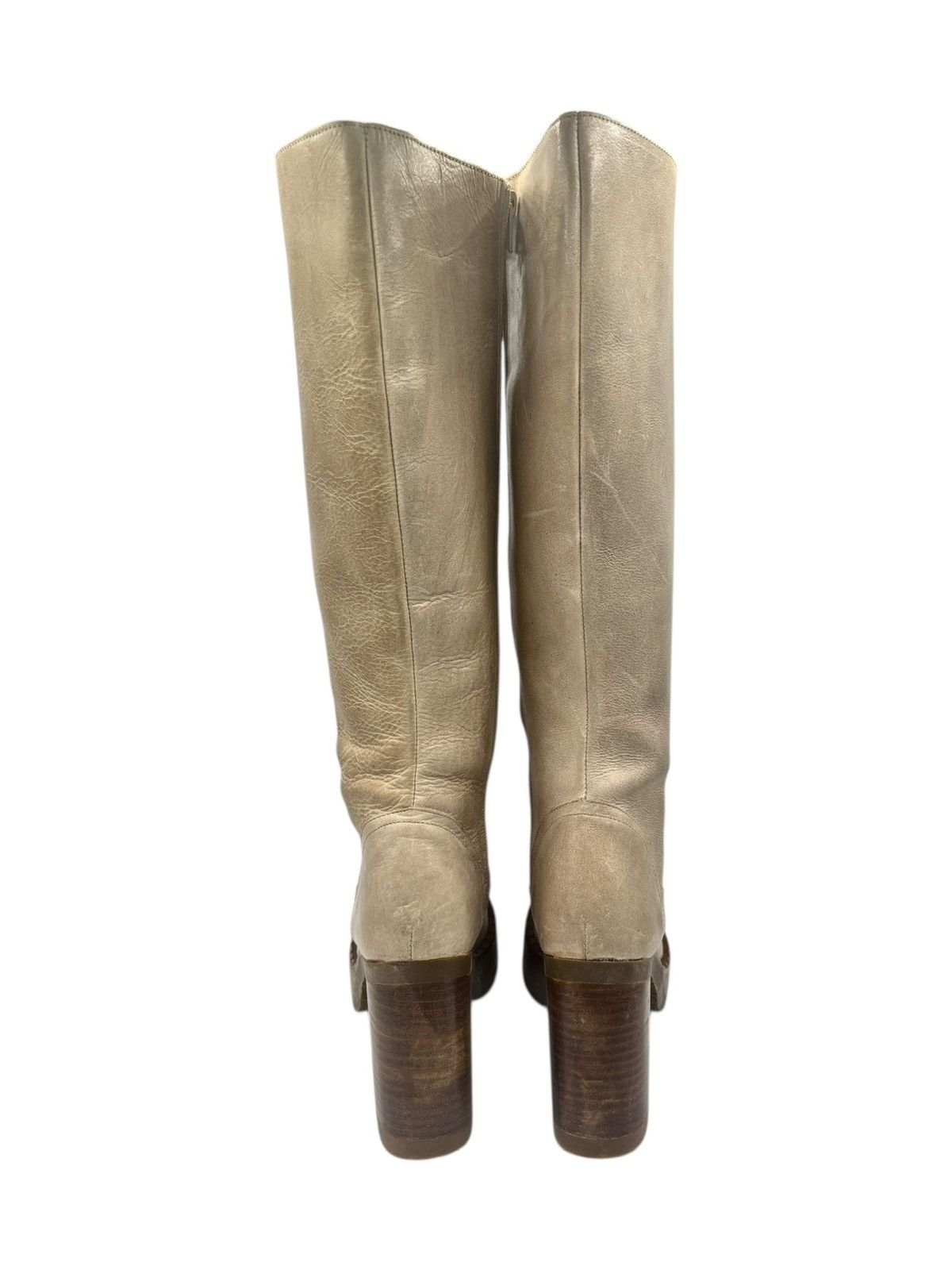 Cowboy Equipment Vintage Destroy beige block platform boots Size 36 Size US 6 / IT 36 - 4 Thumbnail