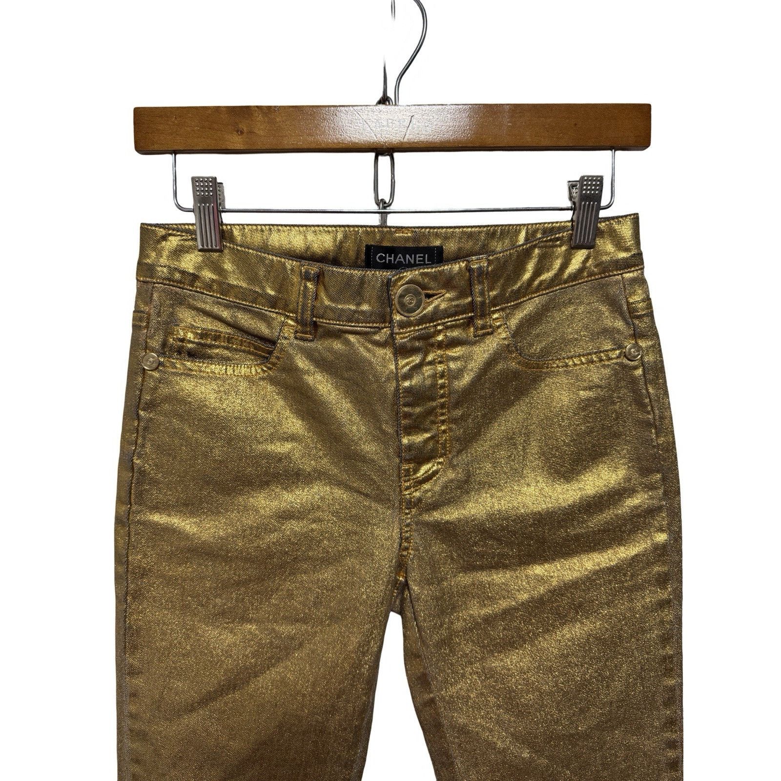 Chanel CHANEL NWT Gold Denim Djuns Size 34 $1450 Size 34" / US 12 / IT 48 - 5 Thumbnail