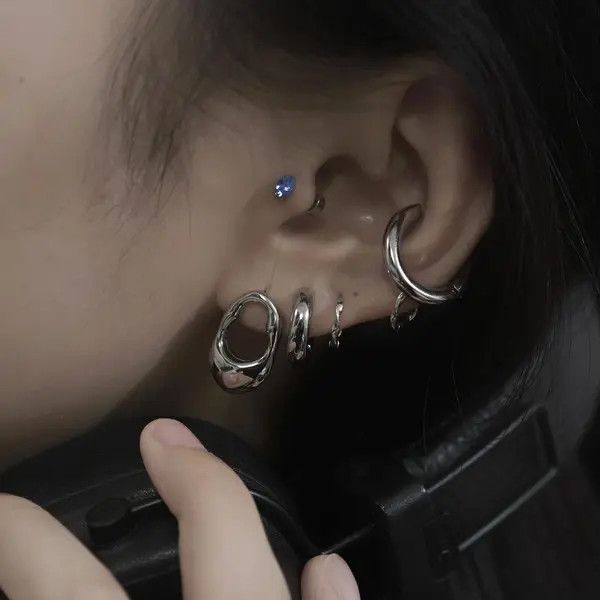 Other Liquid Metal Earrings – Mirror Silver, Easy-Pull Fit Size ONE SIZE - 3 Thumbnail