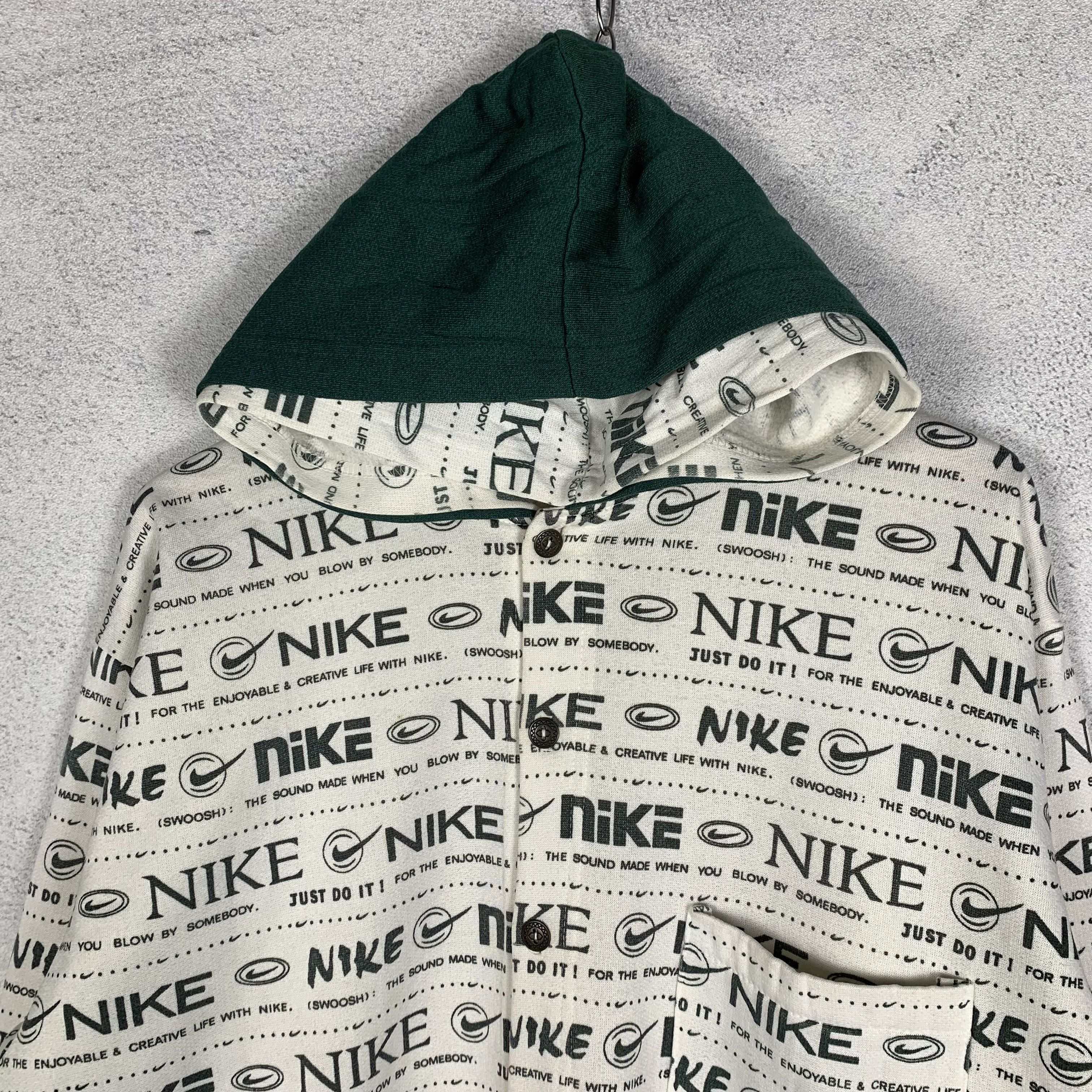 Nike Vintage 90s Nike Swoosh Over Print Hoodie Size US L / EU 52-54 / 3 - 4 Thumbnail