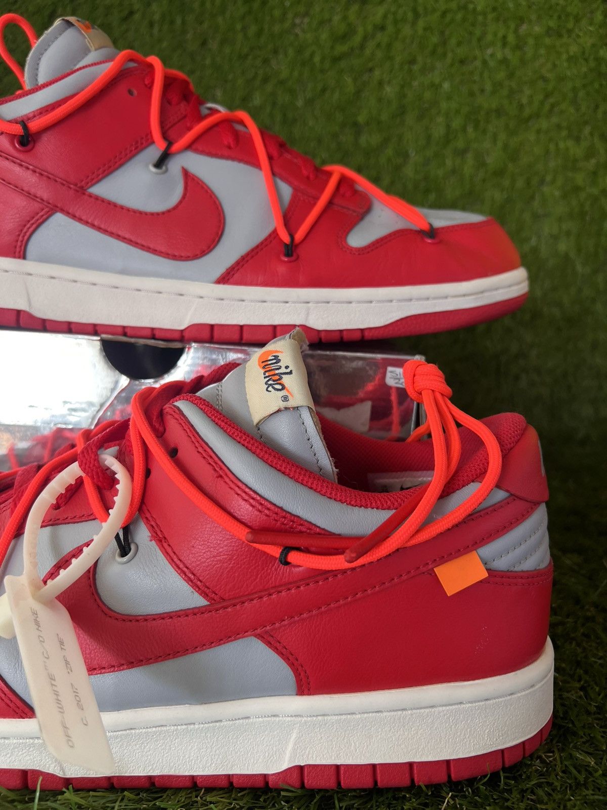 Nike × Off-White Nike Dunk Low Off-White University Red Size US 14 / EU 47 - 2 Thumbnail