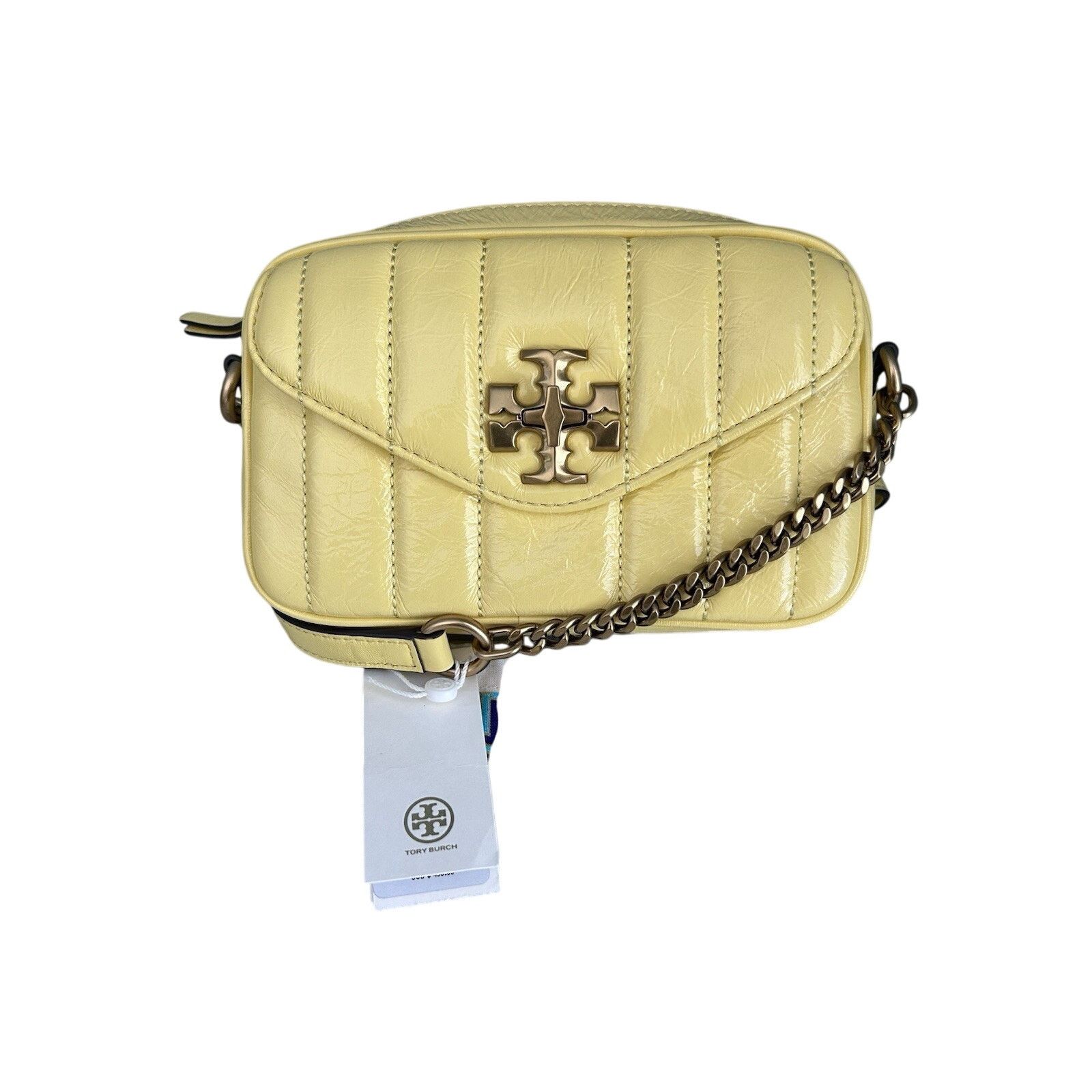 Tory Burch NWT Tory Burch Kira Patent Camera Bag Lemon Yellow 142808 Size ONE SIZE - 22 Thumbnail