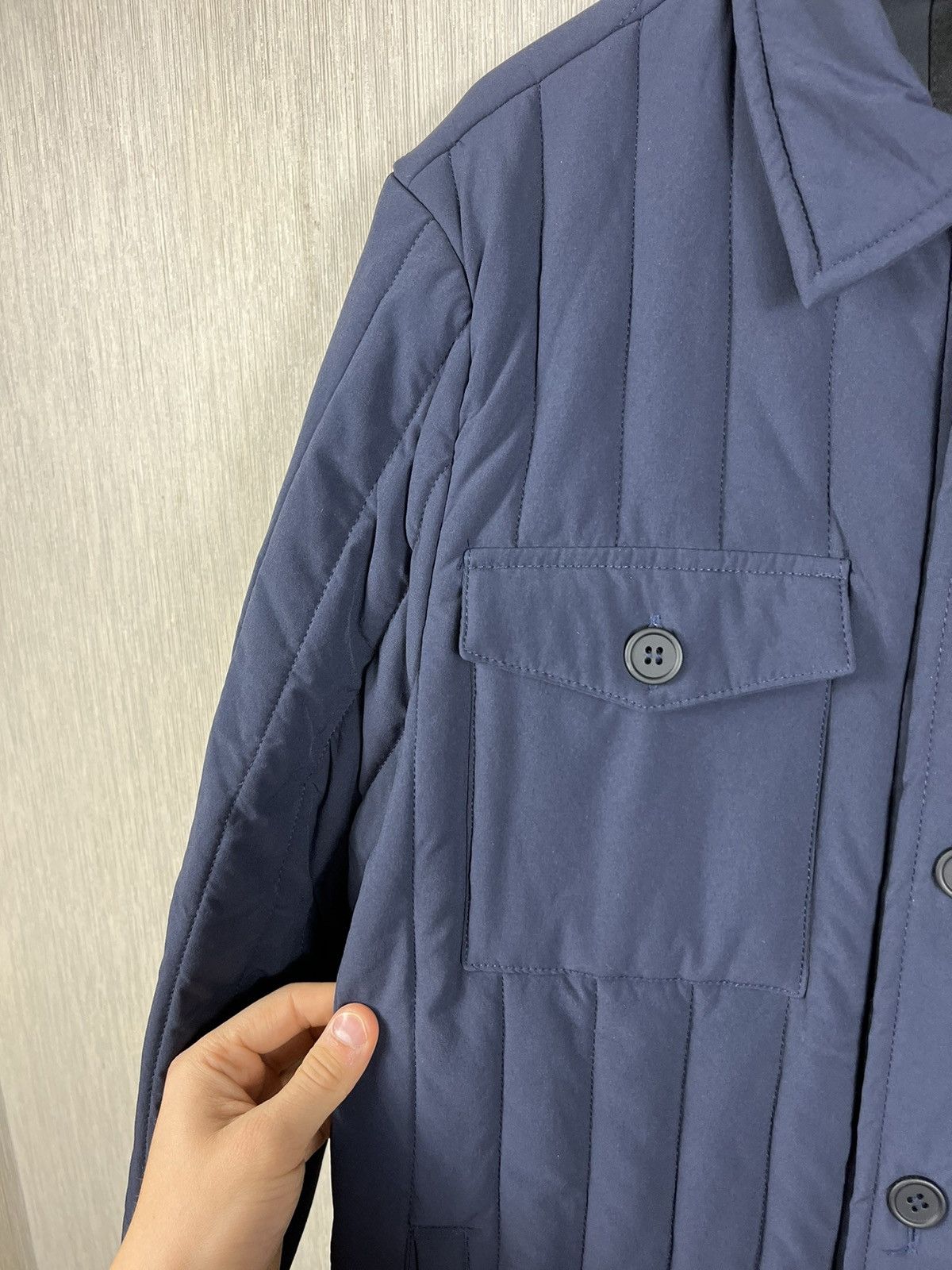 Designer × ECOALF Ecoalf light down jacket button navy puffer recycled nylon Size US M / EU 48-50 / 2 - 10 Thumbnail