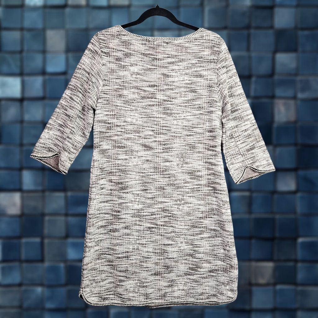Vintage Max Studio Women’s Shift Dress Size L Black White Textured NWT Size L / US 10 / IT 46 - 1 Thumbnail