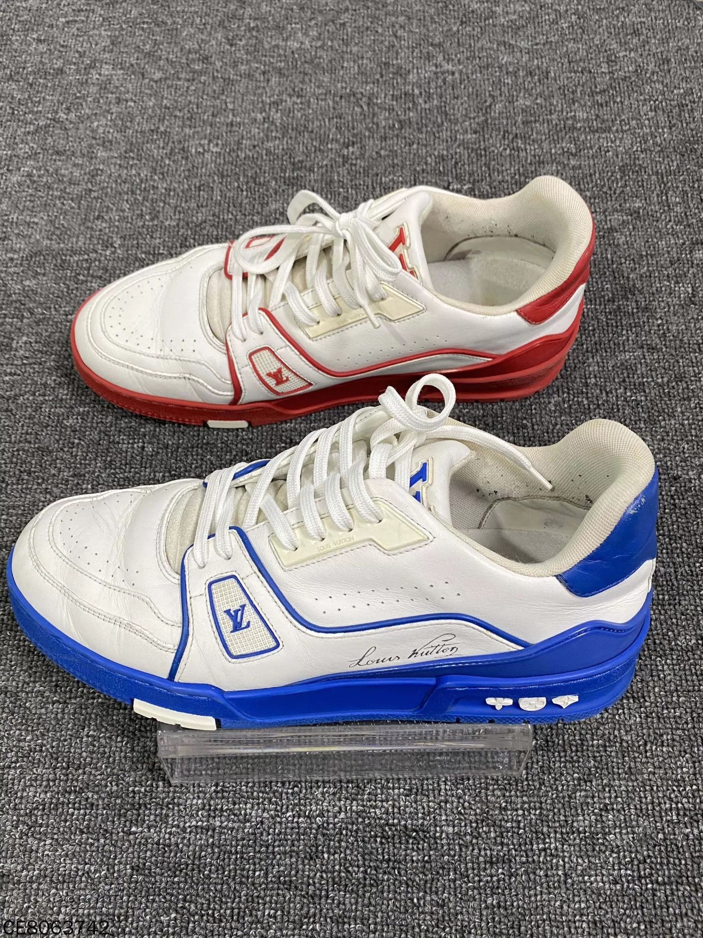 Louis Vuitton LV Red & Blue Trainer 98 New 39.5 Size US 6.5 / EU 39-40 - 3 Thumbnail