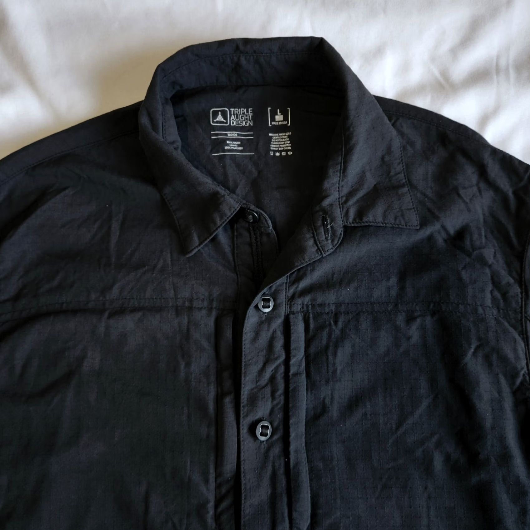Vintage Triple Aught Design TAD T00906 Mens L Black Nylon Tactical Field Button-up Shirt Size US L / EU 52-54 / 3 - 2 Thumbnail
