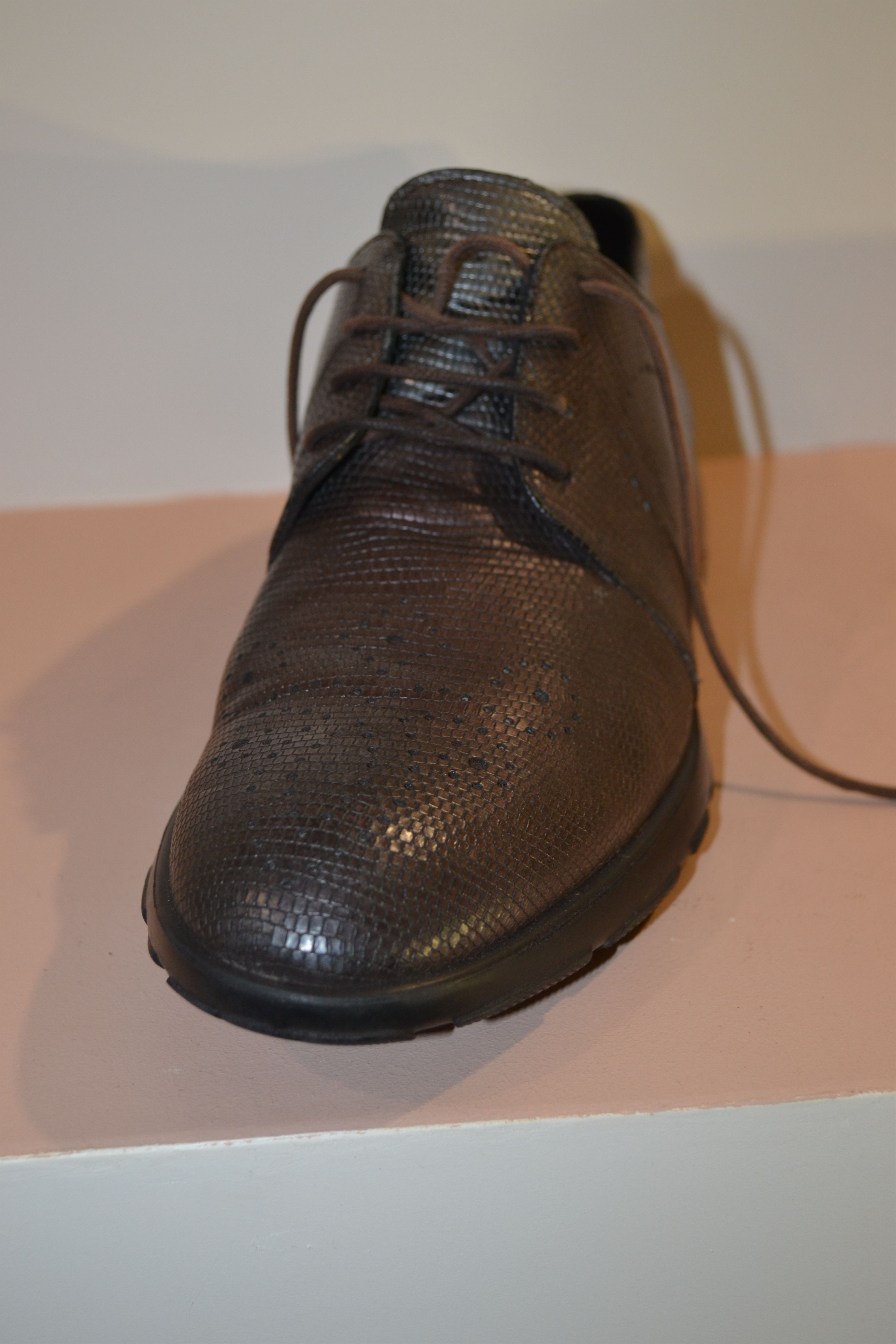 Fratelli Rossetti Fratelli Rossetti Textured Leather Oxford Shoes | Metallic Size US 7.5 / IT 37.5 - 3 Thumbnail