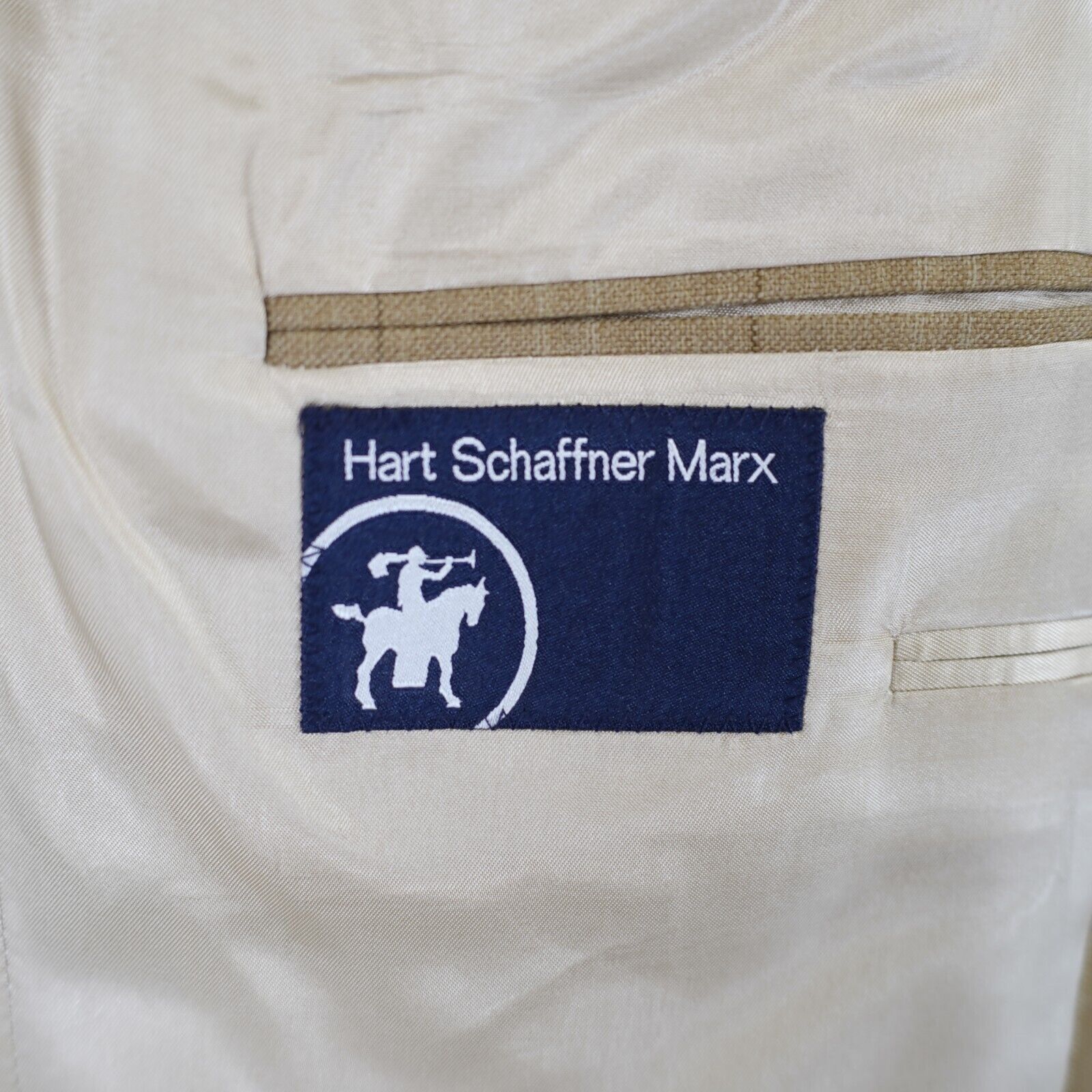 Hart Schaffner Marx Hart Schaffner Marx Tan Basketweave Windowpane Sport Coat / Size 44L - 8 Thumbnail