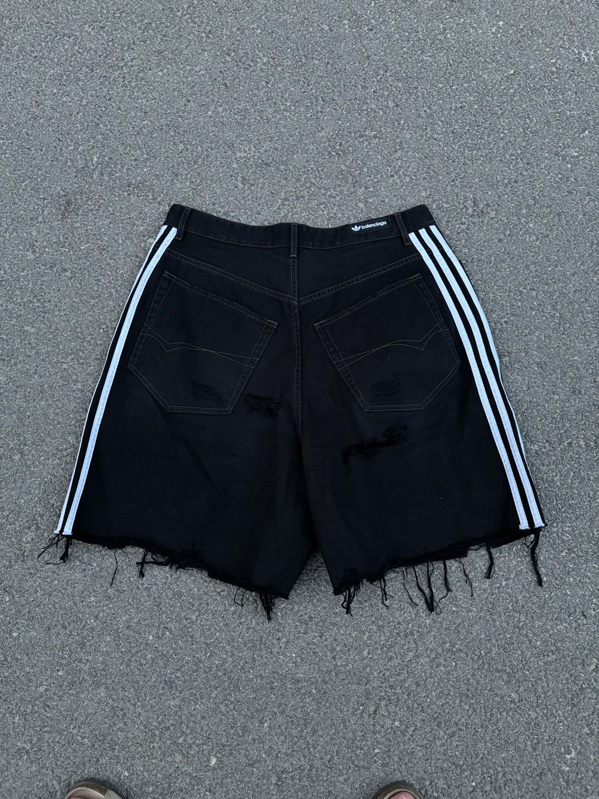 Balenciaga Balenciaga Adidas Destroyed Denim Shorts Sz. L Size US 34 / EU 50 - 8 Thumbnail