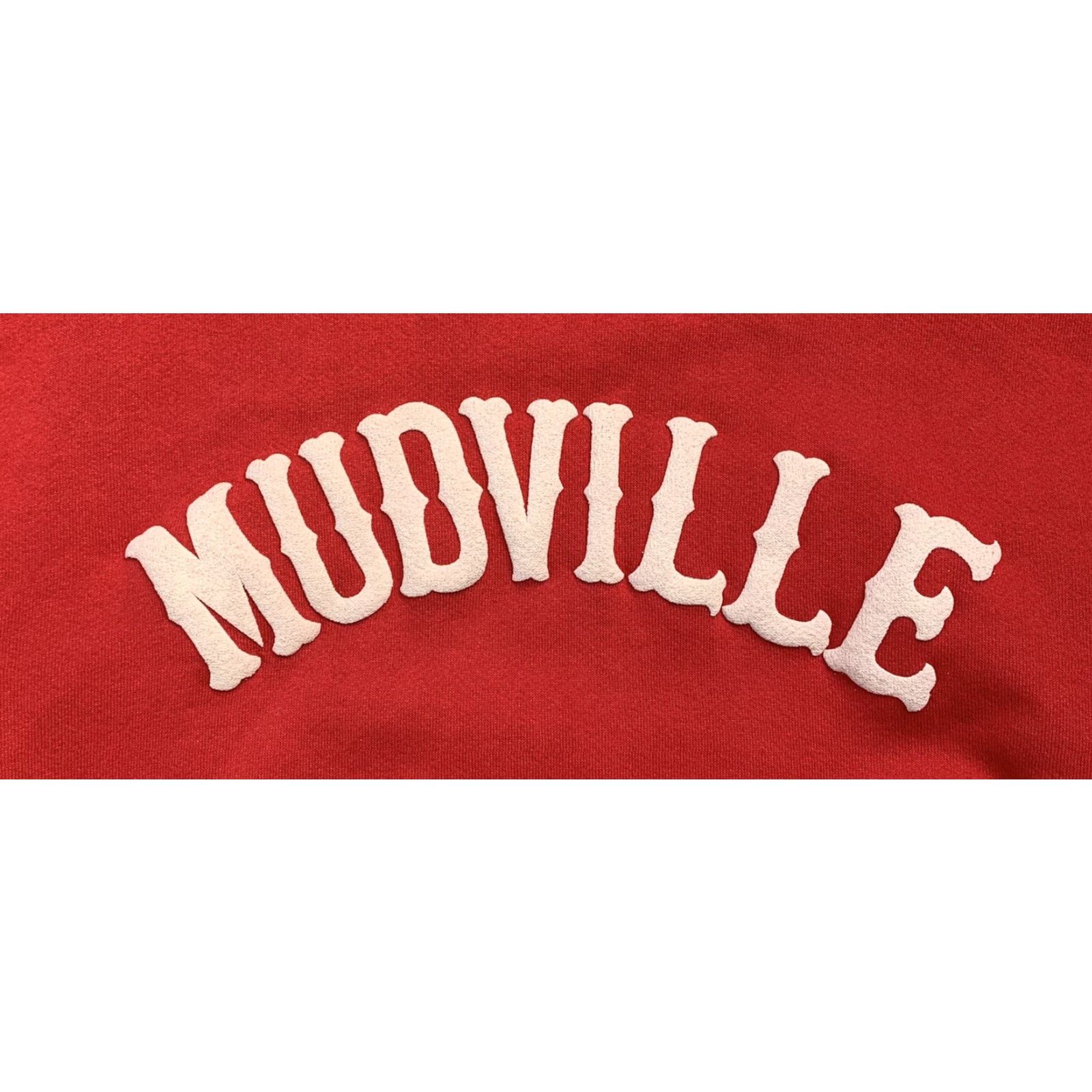 Vintage VINTAGE Soffe Heavy Sweats MUDVILLE graphic sweatshirt Long Sleeve Pullover Adult L Red Graphic Print Mens pullover sweatshirt 90s 80s Size US L / EU 52-54 / 3 - 6 Thumbnail