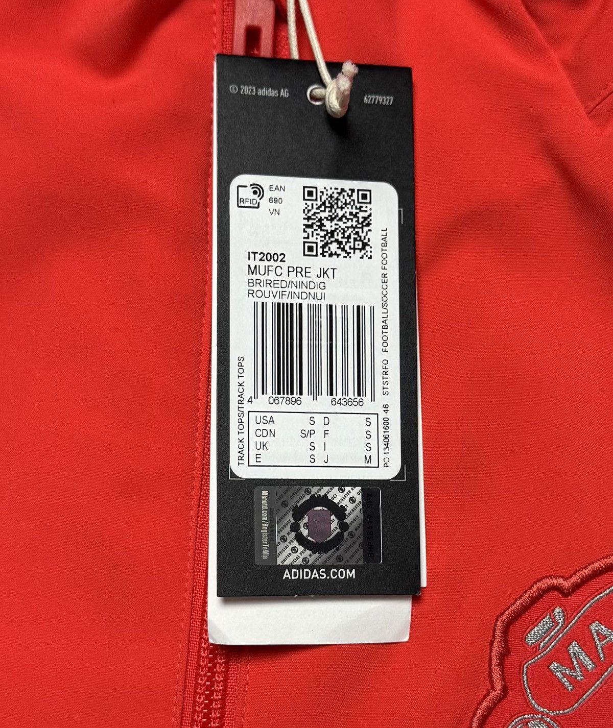 Adidas Manchester United 2024 2025 Football Track Jacket Adidas Size US S / EU 44-46 / 1 - 9 Thumbnail