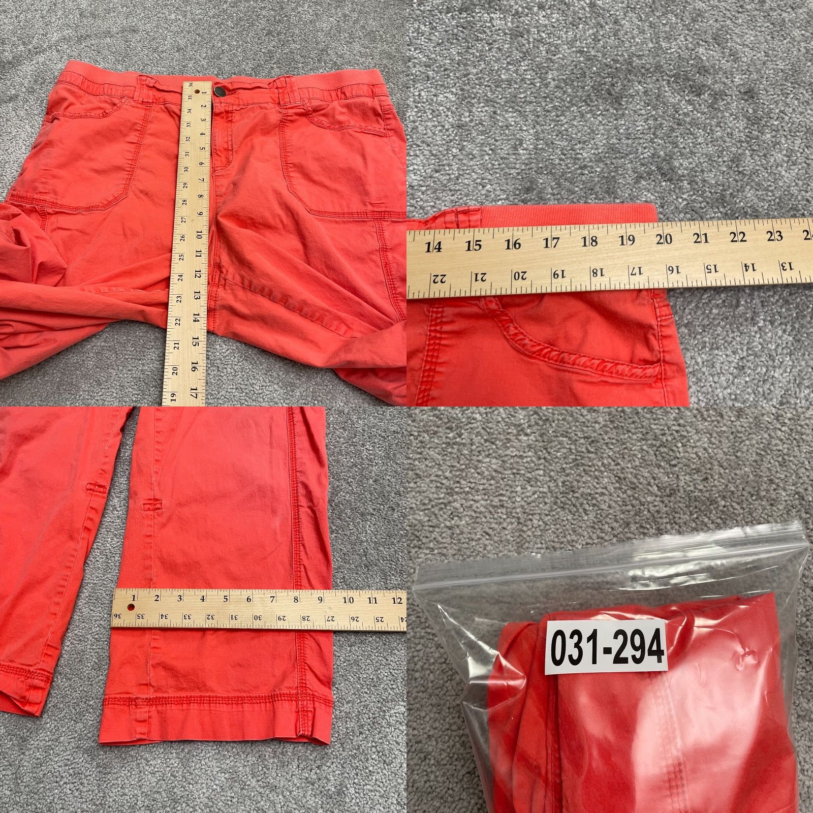 Vintage Lane Bryant Pants Womens 20 Plus Orange Cotton Spandex Regular Straight Knit Button Zip Size 42" / US 20 - 8 Thumbnail