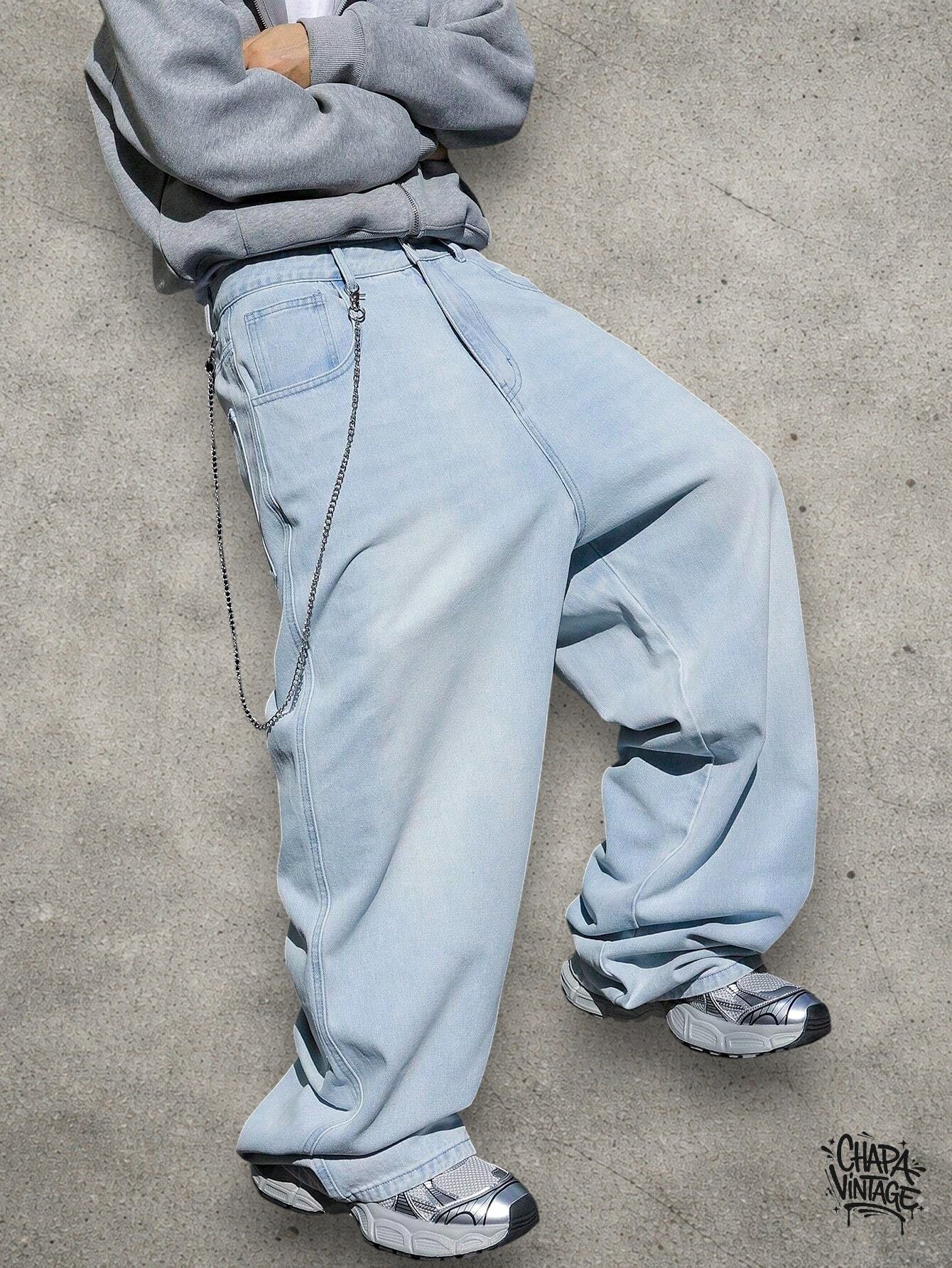 Vintage Baggy washed light jeans Size US 32 / EU 48 - 2 Thumbnail