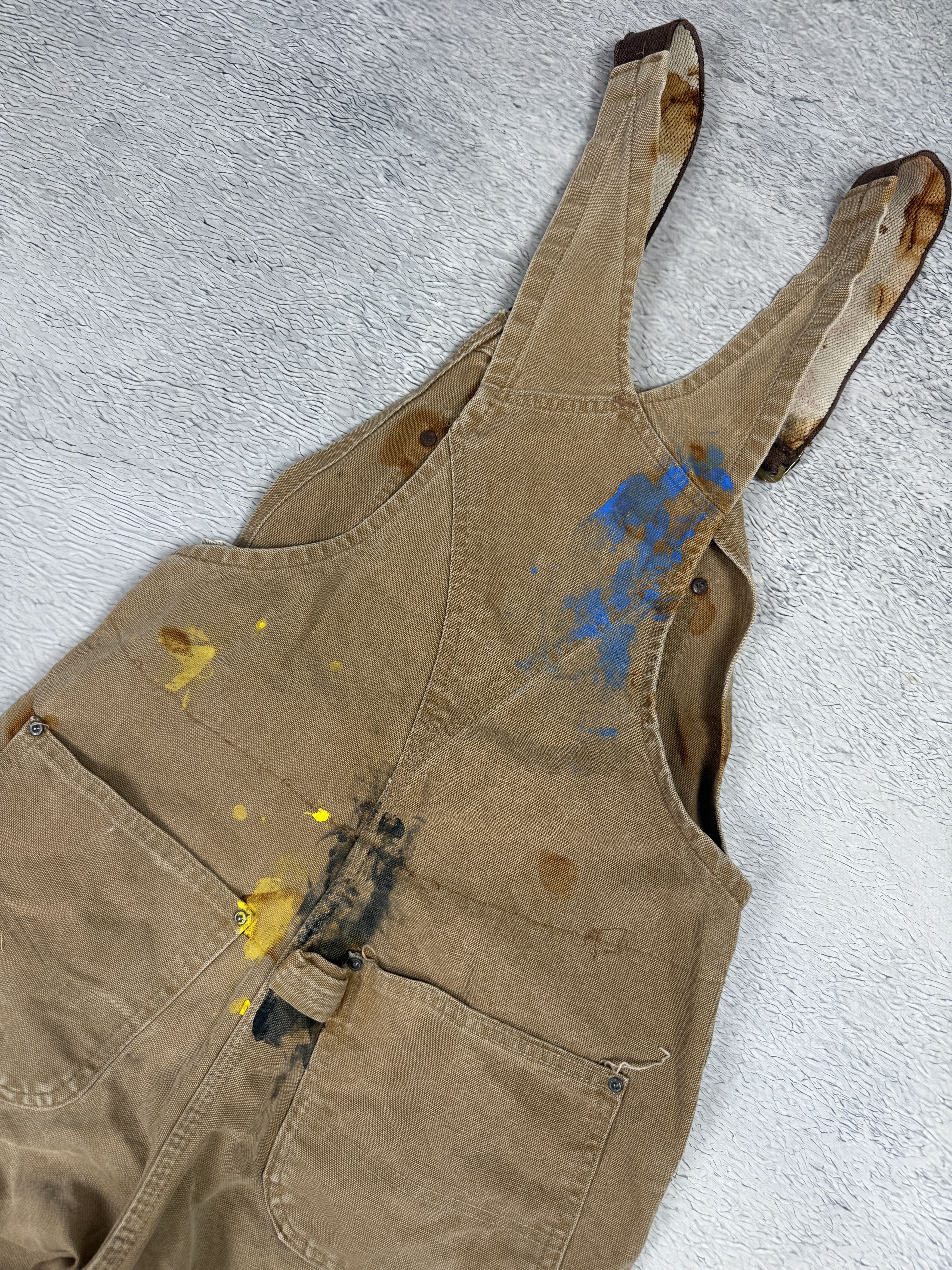 Carhartt Carhartt Vintage Overalls R02 Brown Carpenter Painted Faded Size US 32 / EU 48 - 9 Thumbnail