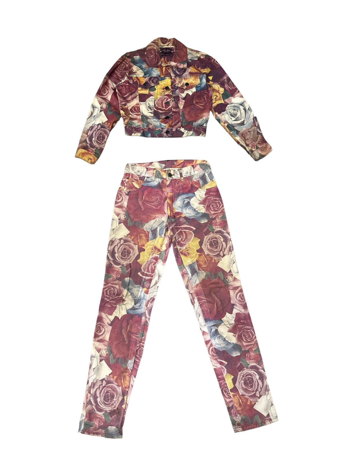 Vintage 1980s VINTAGE MODZART FLORAL ONE SET JACKET AND PANTS Size S / US 4 / IT 40 - 1 Thumbnail