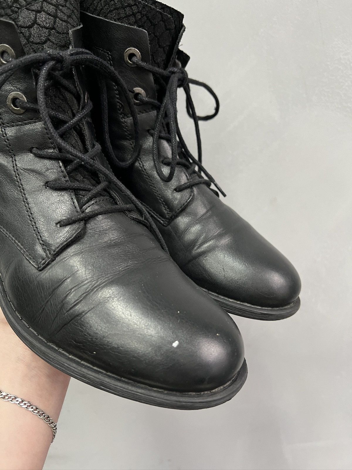 Dirk Bikkembergs Laced Dirk bikkembergs style leather boots ankle moto style Size US 8 / EU 41 - 4 Thumbnail
