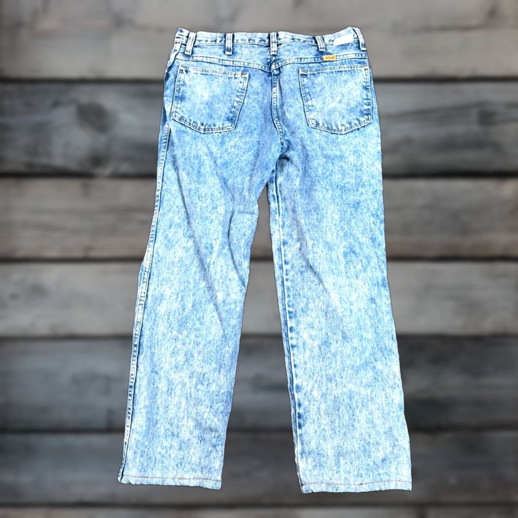 Denime VINTAGE Rustler Jeans 80s Denim Adults Men 32 x 26 Light Blue 5-Pocket 80s Retro Hipster Talon Zipper Mens Size US 32 / EU 48 - 1 Thumbnail