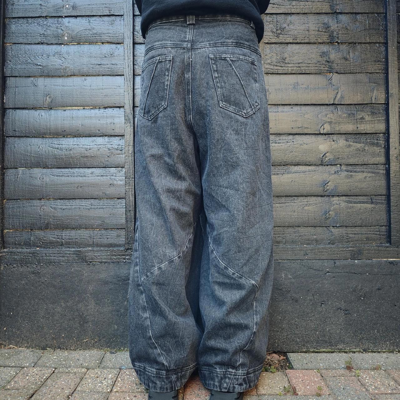 Other Black Pleated Baggy Faded Denim Size US 32 / EU 48 - 5 Thumbnail