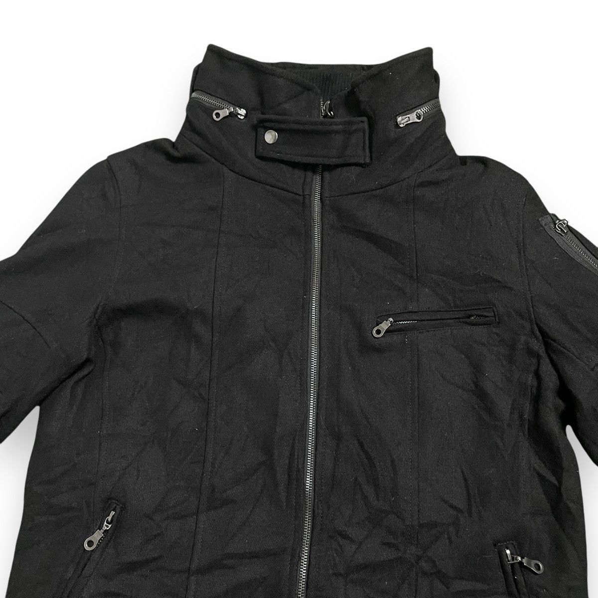 If Six Was Nine 🇯🇵 NYLAUS MULTIPOCKET PUNK GOTHIC ZIPPER WOOL JACKET Size US XL / EU 56 / 4 - 3 Thumbnail