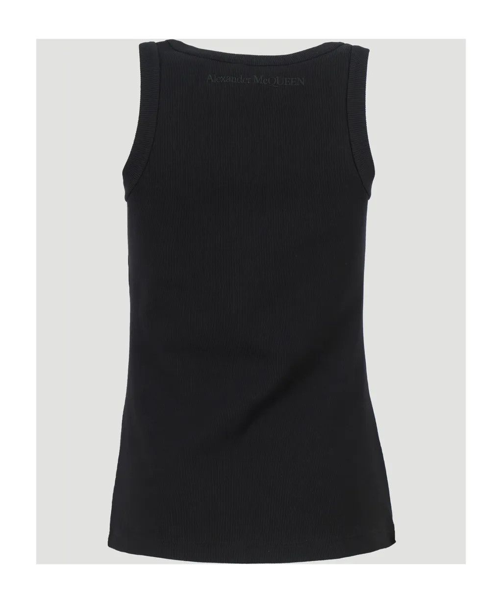 Alexander McQueen o1srvl11e0326 Sleeveless Tank Top in Black Size S / US 4 / IT 40 - 2 Thumbnail