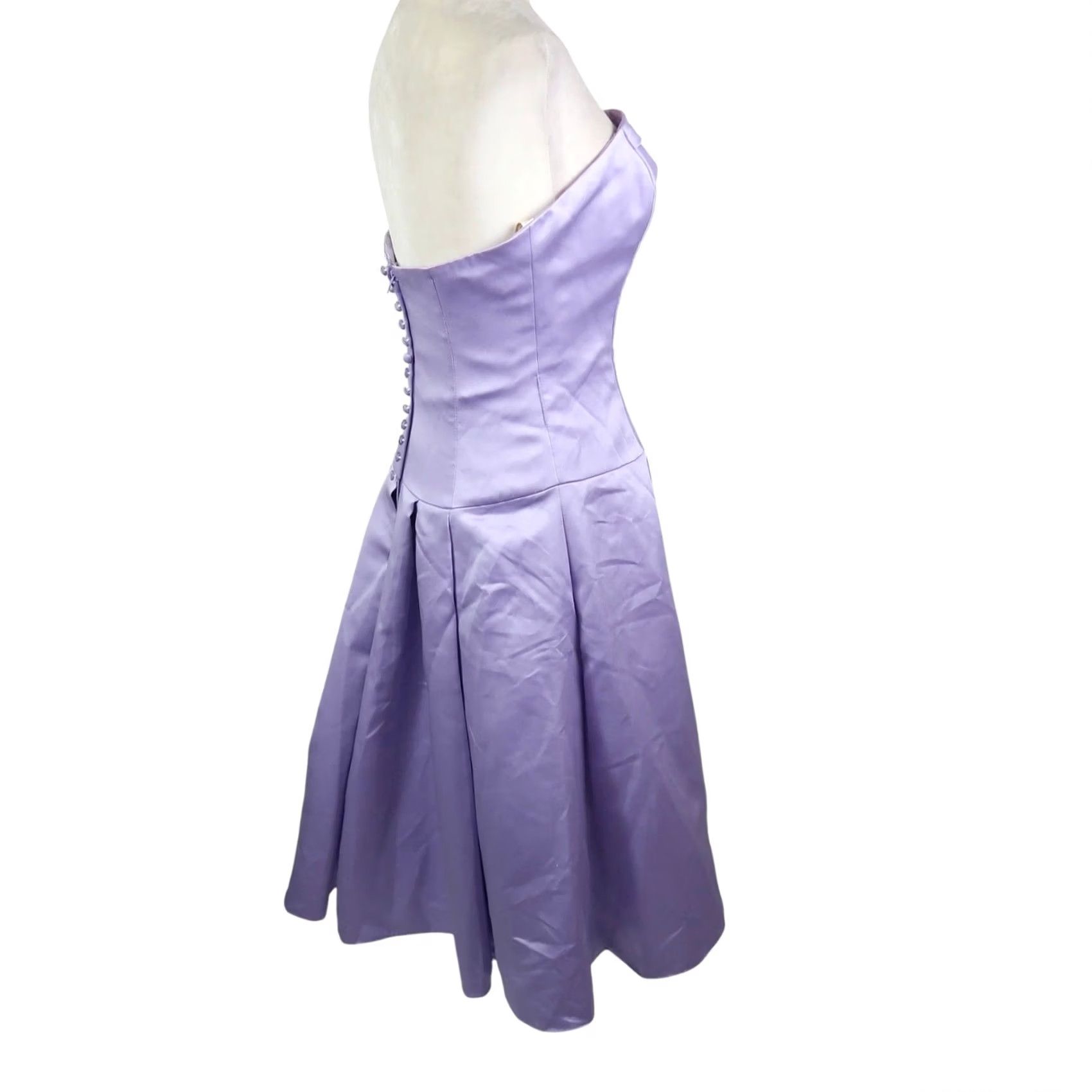 Forever 21 Forever Yours Satin Strapless Bridesmaid Dress Purple Lavender 6 Size M / US 6-8 / IT 42-44 - 4 Thumbnail