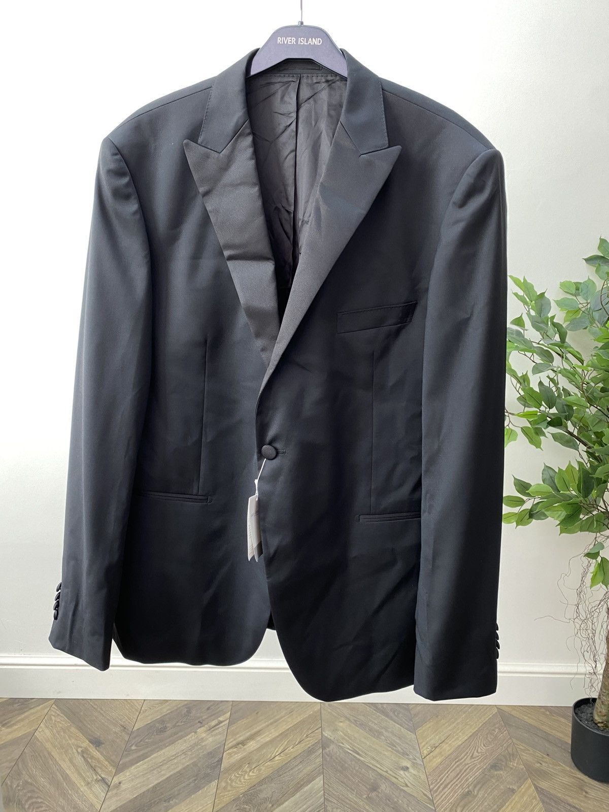 Other Vintage Van Jaack Men's Black Suit Loro Piana Wool Size 54L - 3 Thumbnail