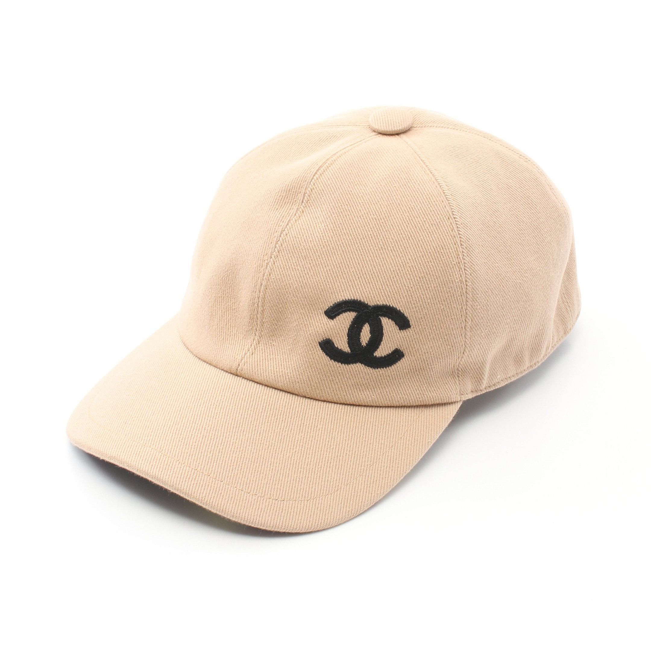 Chanel Chanel Coco Mark Cap Cotton Beige Size ONE SIZE - 1 Thumbnail