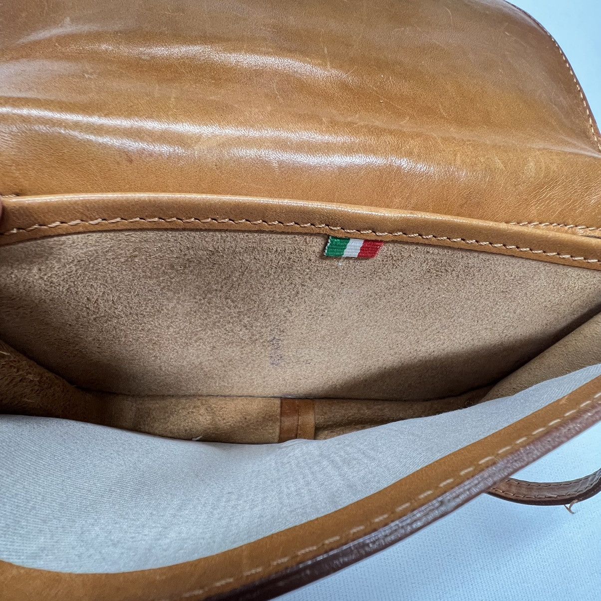 Vera Pelle × Vintage VTG Vera Pelle Leather Bag Brown Crossbody Purse Strap Size ONE SIZE - 6 Thumbnail