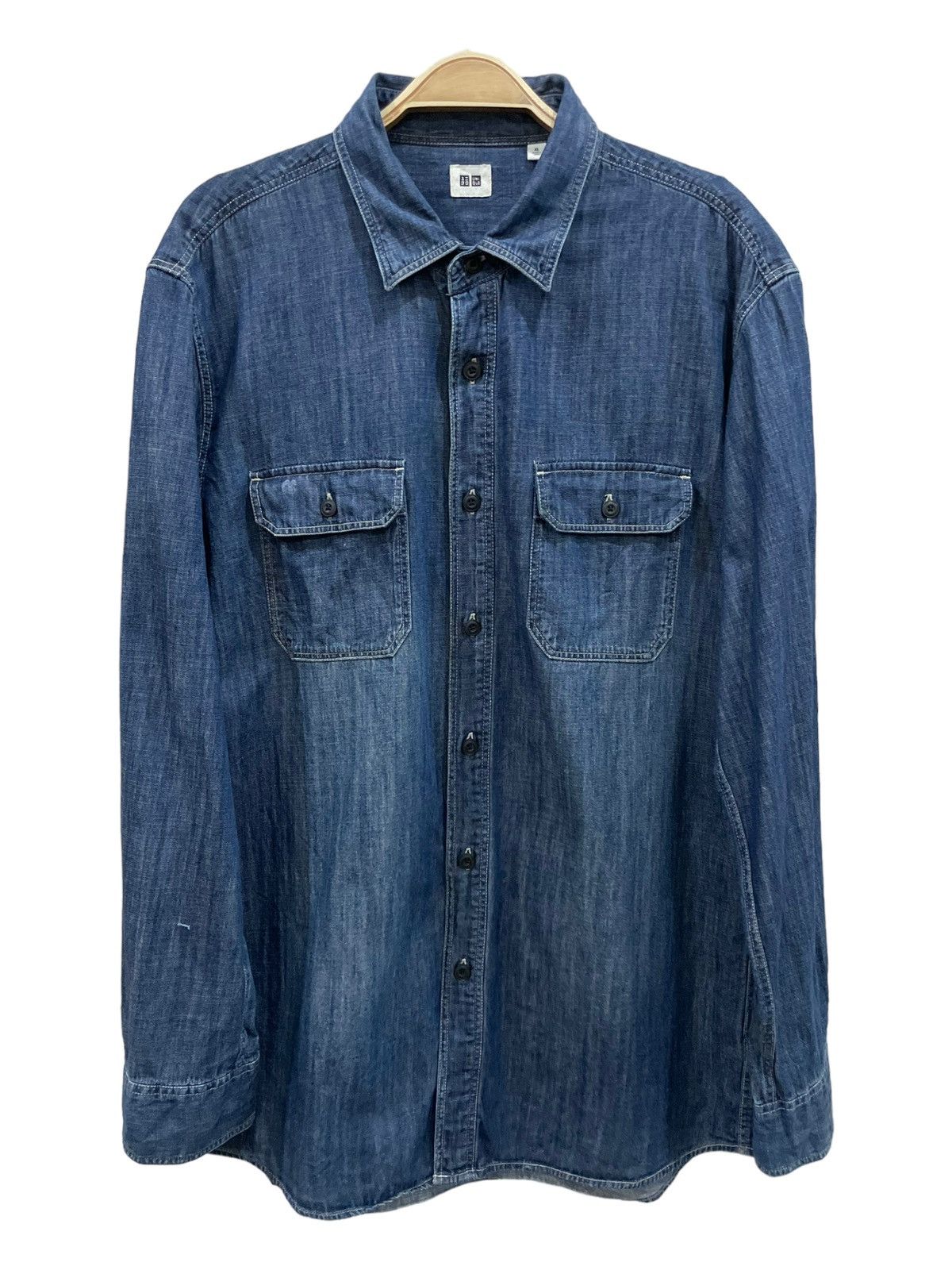 Japanese Brand × Jun Takahashi Vtg Y2k Uniqlo Faded Button Denim Jeans Flannel Size US XL / EU 56 / 4 - 1 Thumbnail