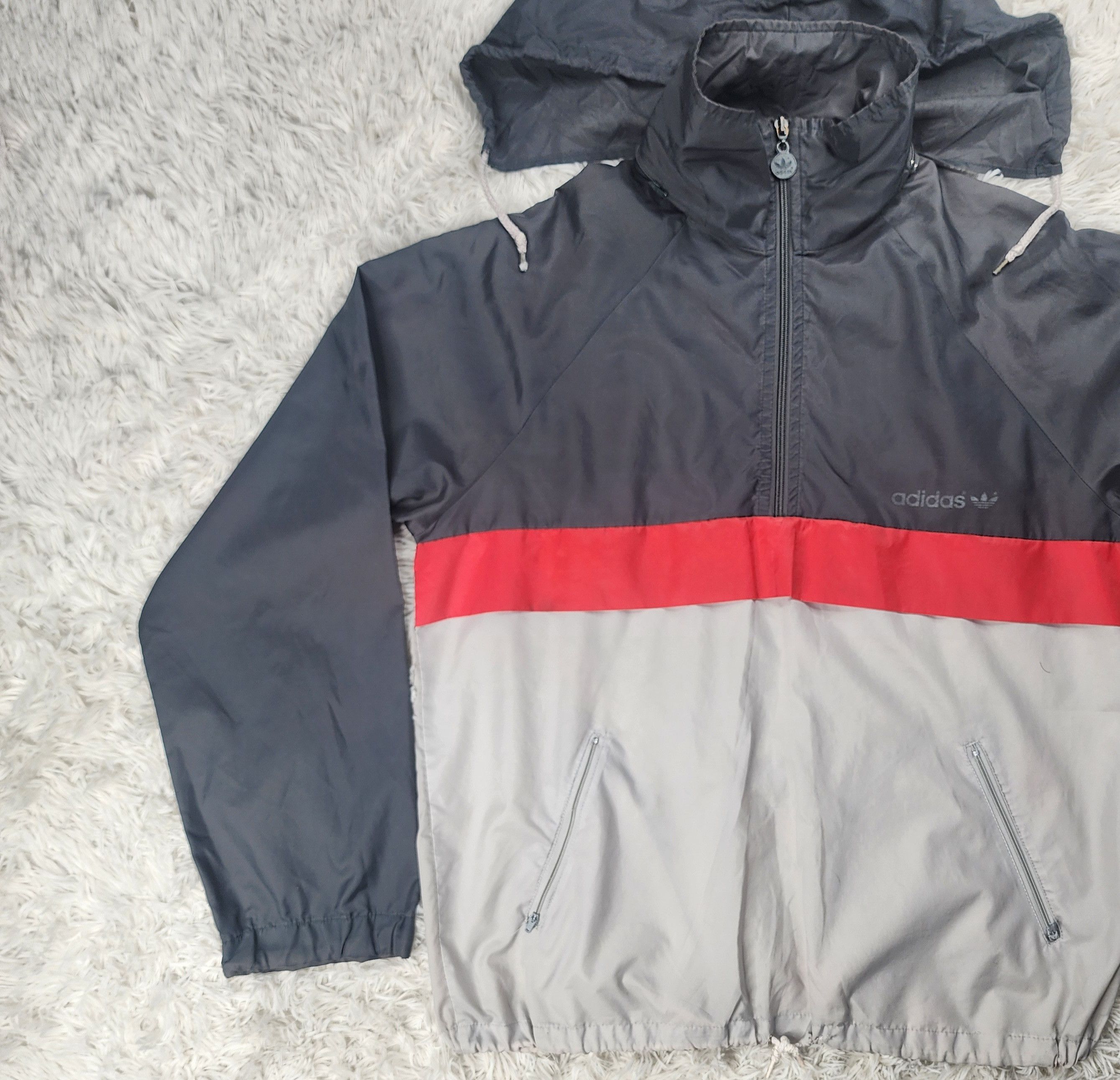 Adidas Vintage Adidas 1/4 zipper windbreaker hoodied jacket Size US M / EU 48-50 / 2 - 3 Thumbnail