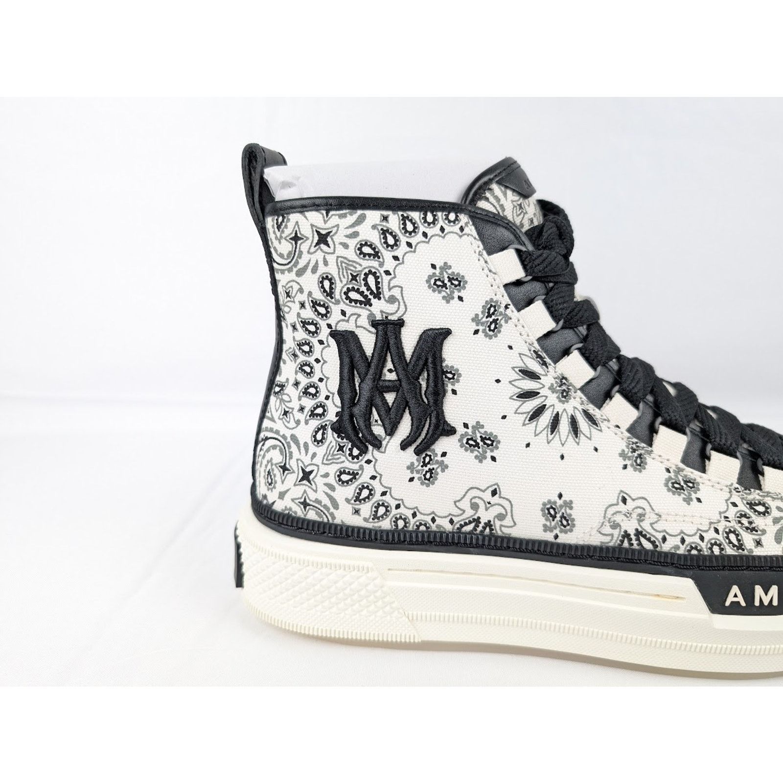 Amiri o1rshd1 Bandana MA Court High Sneakers in White/Black Size US 13 / EU 46 - 3 Thumbnail