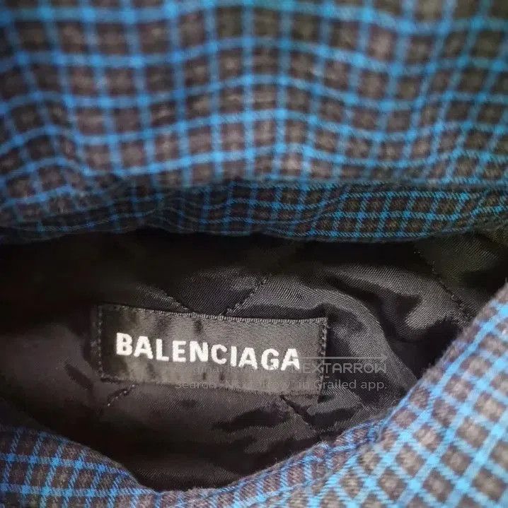 Balenciaga Balenciaga Blue Check Long Sleeve Shirt for Men. Size US L / EU 52-54 / 3 - 2 Thumbnail