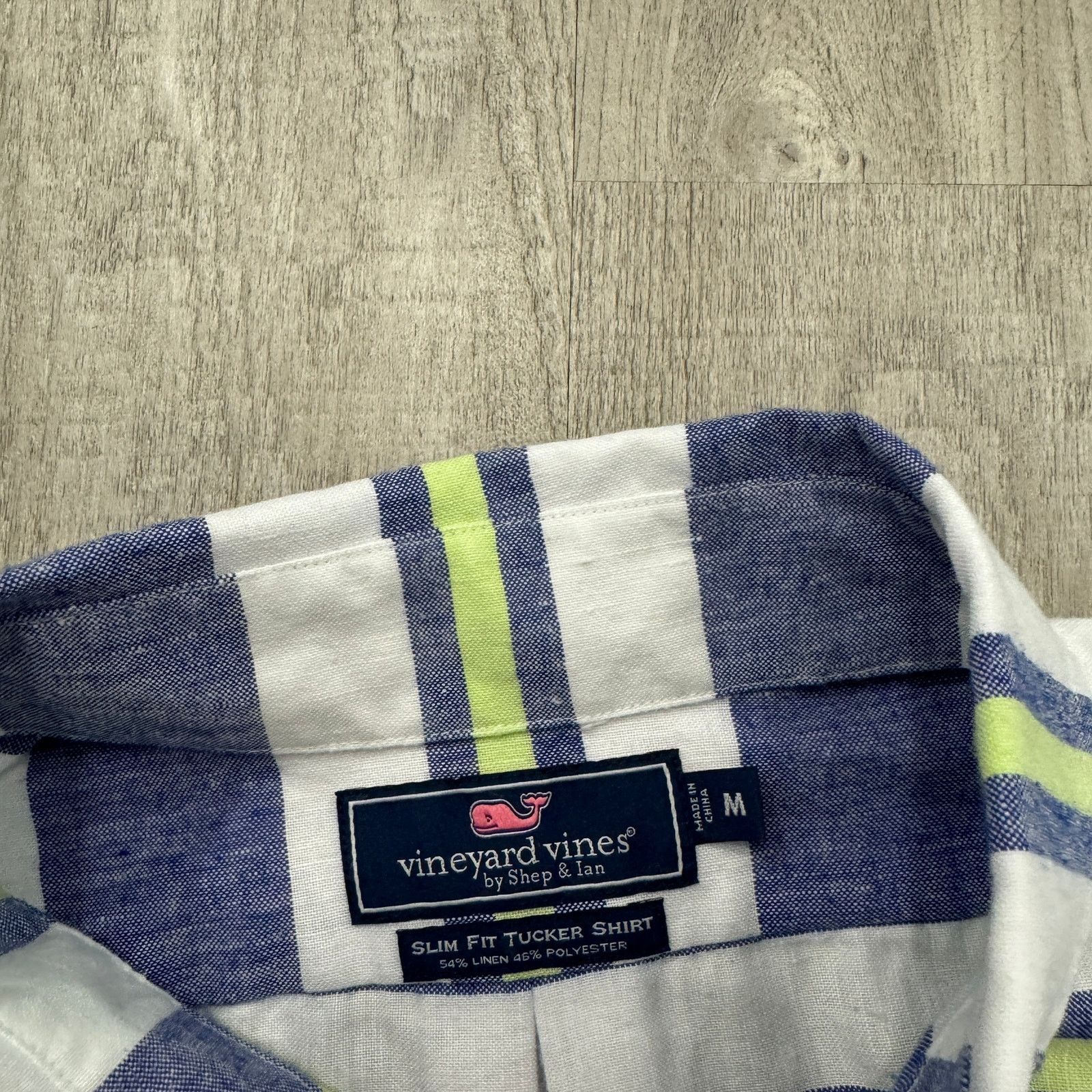 Vineyard Vines Vineyard Vines Shirt Men's Medium Blue White Green Striped Size US M / EU 48-50 / 2 - 4 Thumbnail