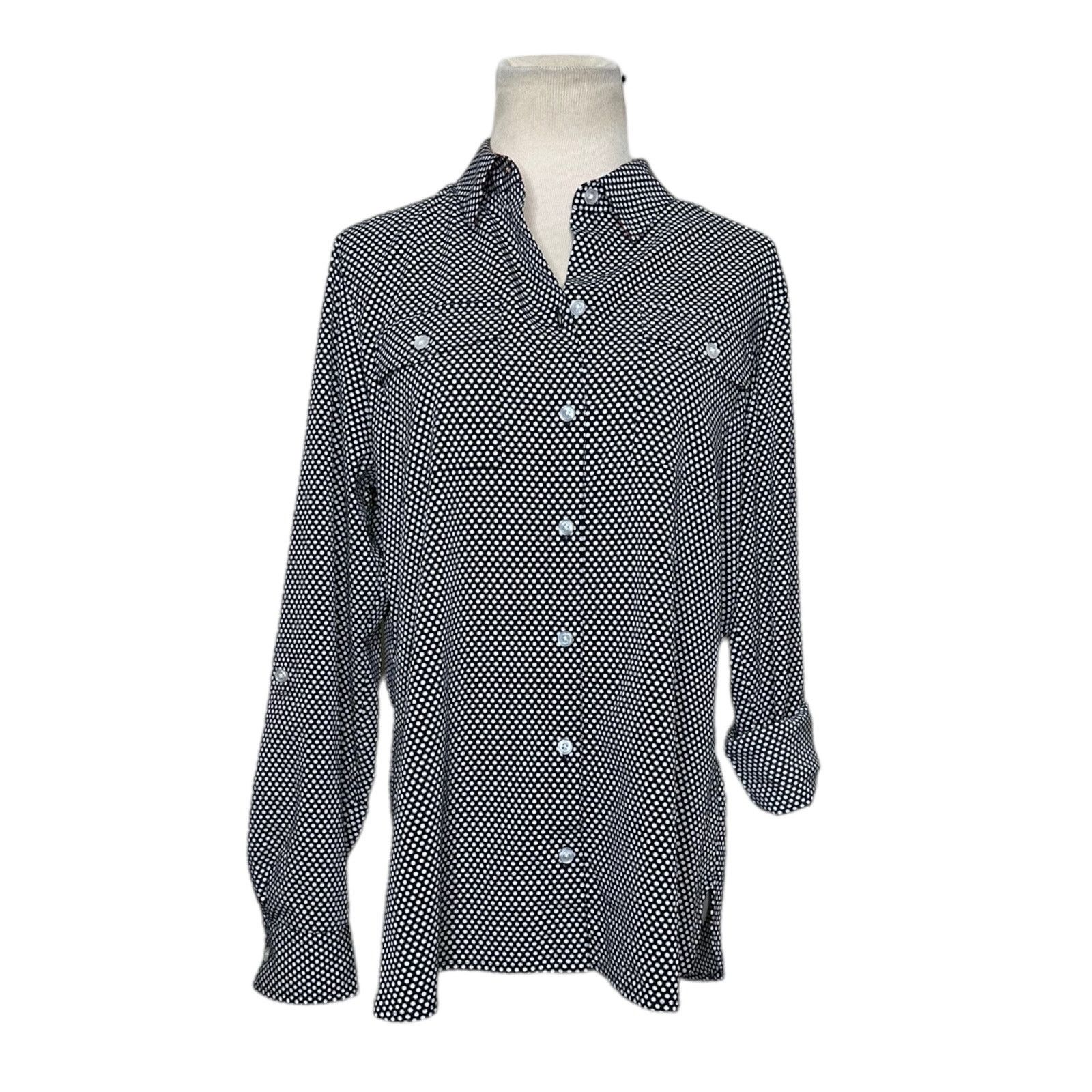 Jones New York Jones New York black white polka dots buttoned shirt size M Size M / US 6-8 / IT 42-44 - 1 Thumbnail