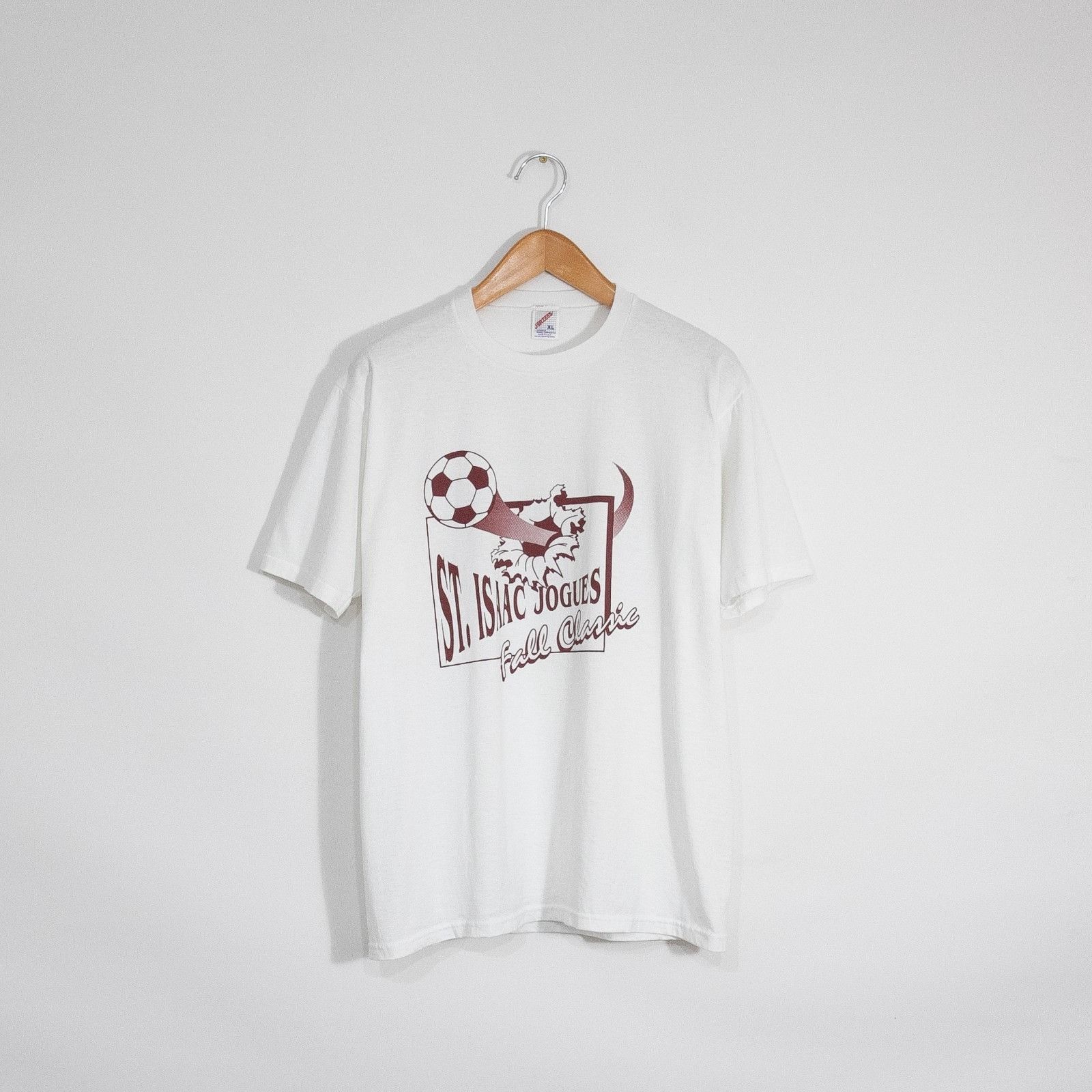 Vintage Vintage 90s St Isaac Jogues Soccer T Shirt XL Single Stitch Size US XL / EU 56 / 4 - 1 Thumbnail