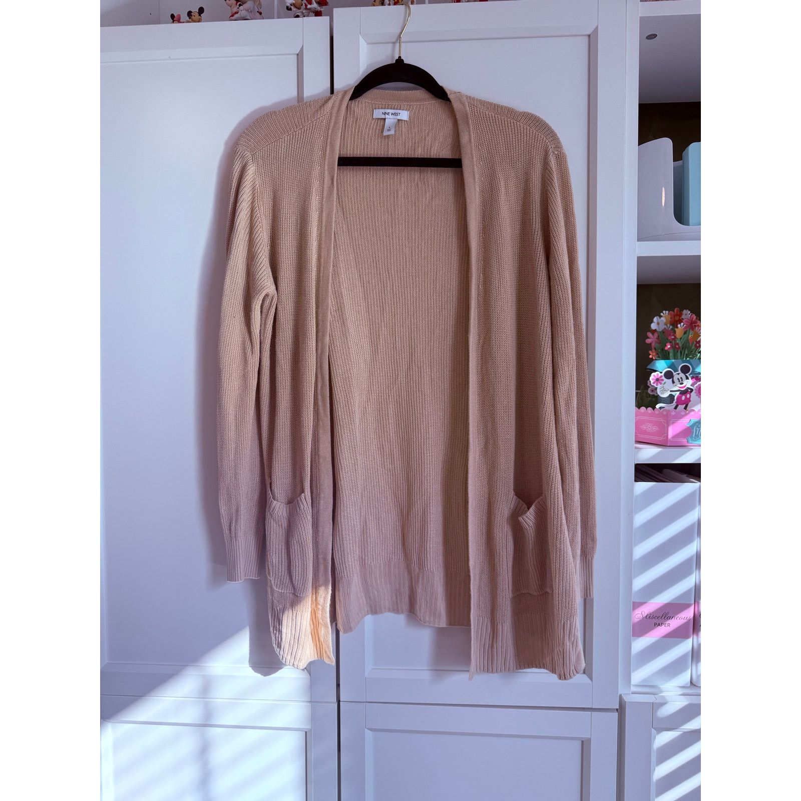 Nine West Nine West Tan Open Front Knit Cardigan Women L - A003 Size L / US 10 / IT 46 - 4 Thumbnail