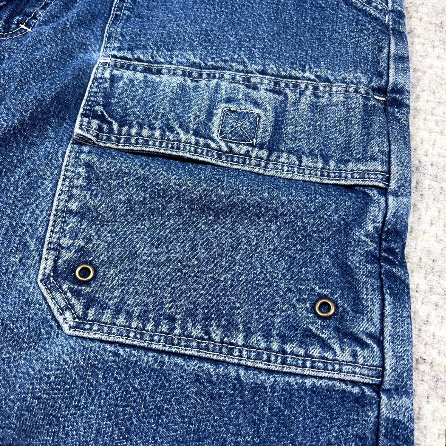 Wrangler VINTAGE Wrangler Cargo Shorts Men 32 Denim Blue 5-Pocket Relaxed Baggy Jorts Work Wear 90s Rockabilly Hip Hop Grunge Classic Mens Size US 32 / EU 48 - 4 Thumbnail